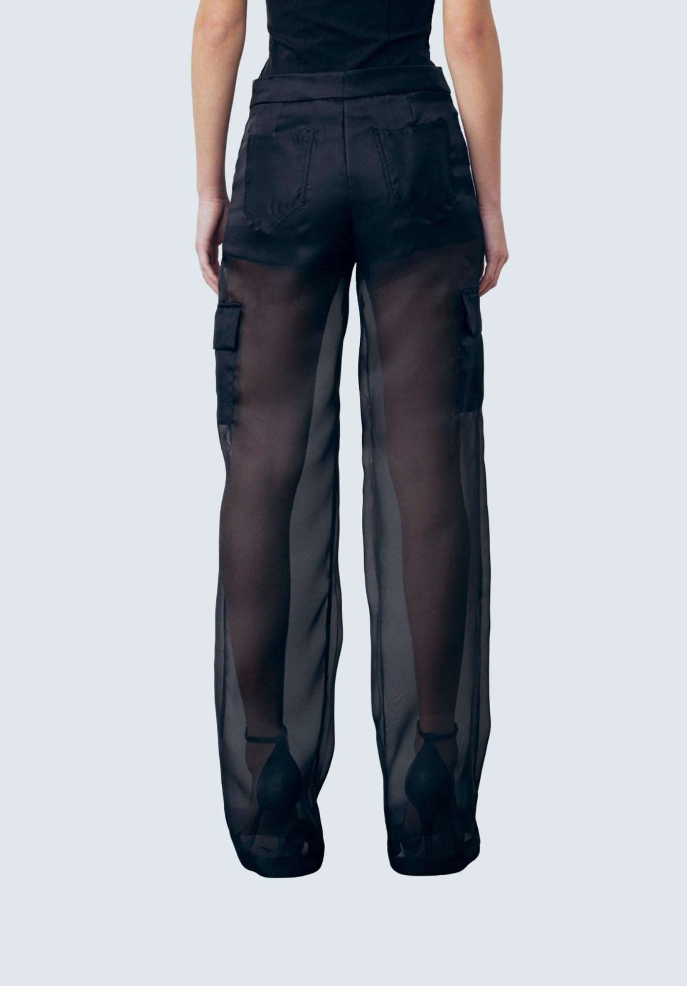 Pantalone In Organza Dritto Con Tasconi - GAELLE