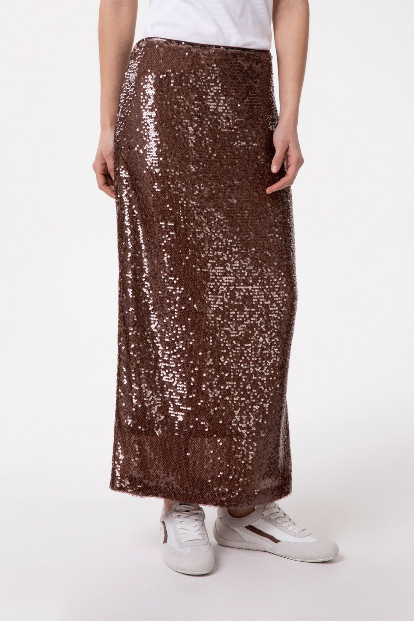 GONNA GAELLE MIDI IN TESSUTO PAILLETTES CON SPACCO