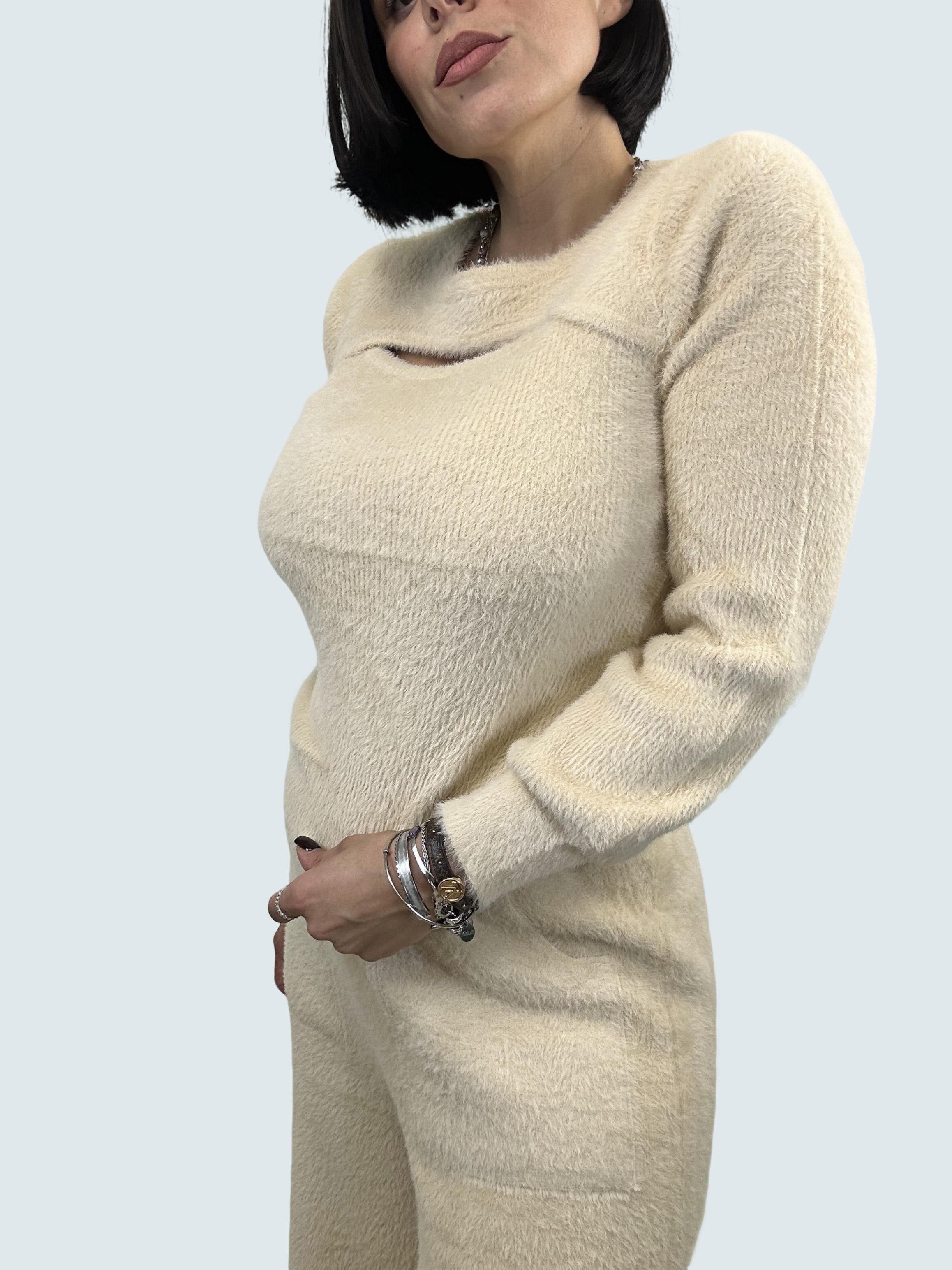 Maglione con apertura Beige - Molly Braken