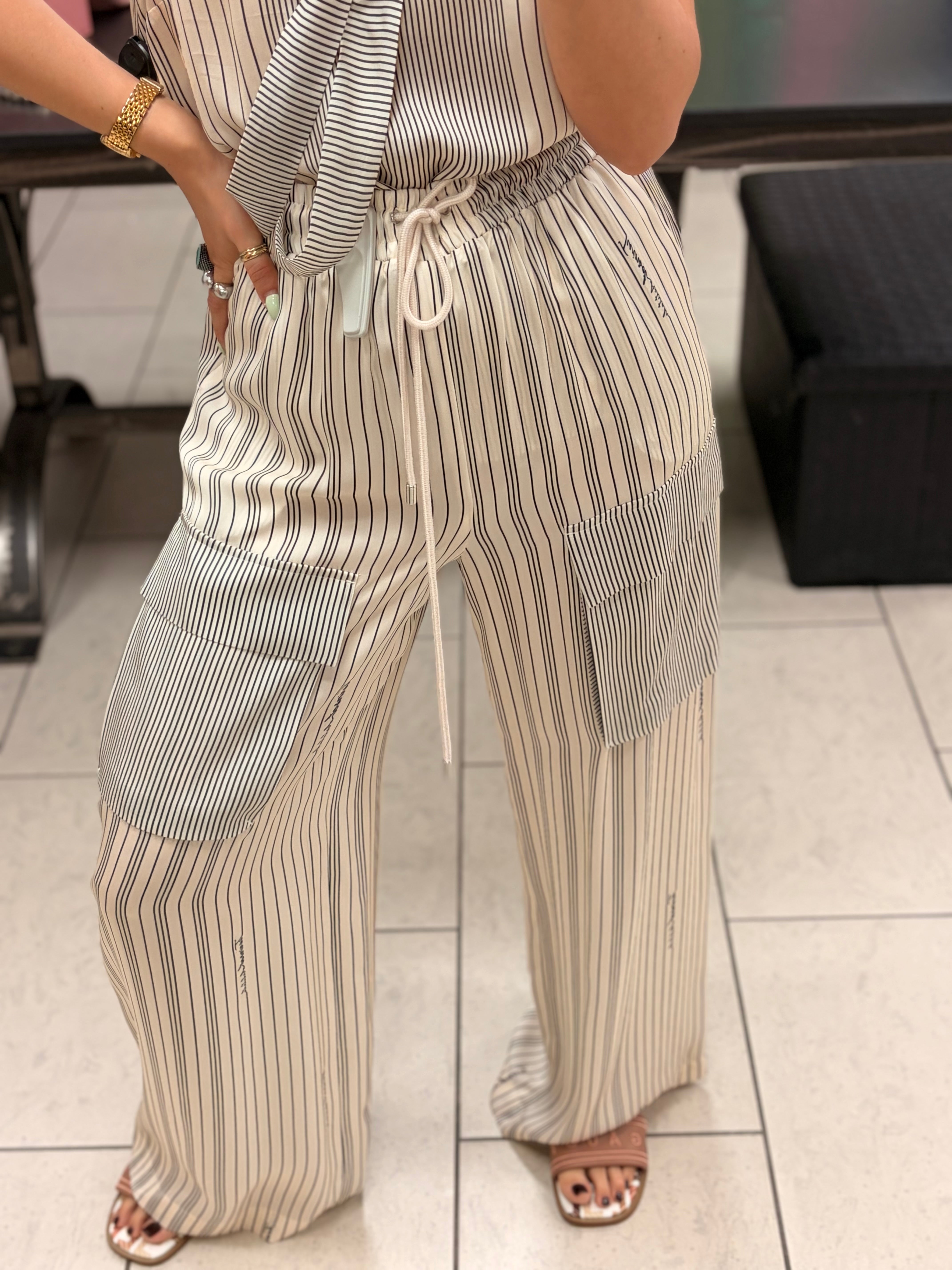 PANTALACCIO CARGO IN FANTASIA A RIGHE- TWINSET ACTITUDE