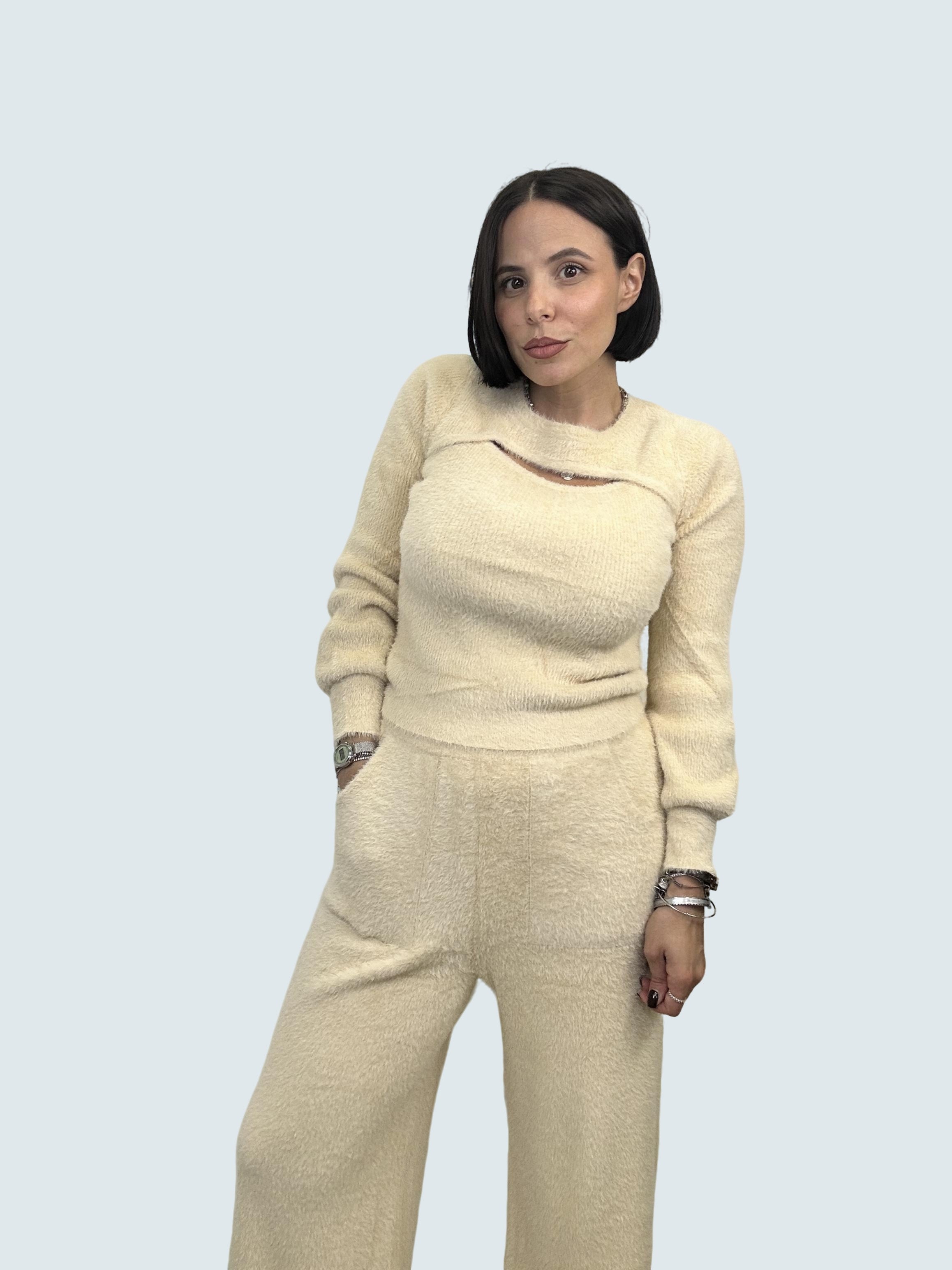 Maglione con apertura Beige - Molly Braken