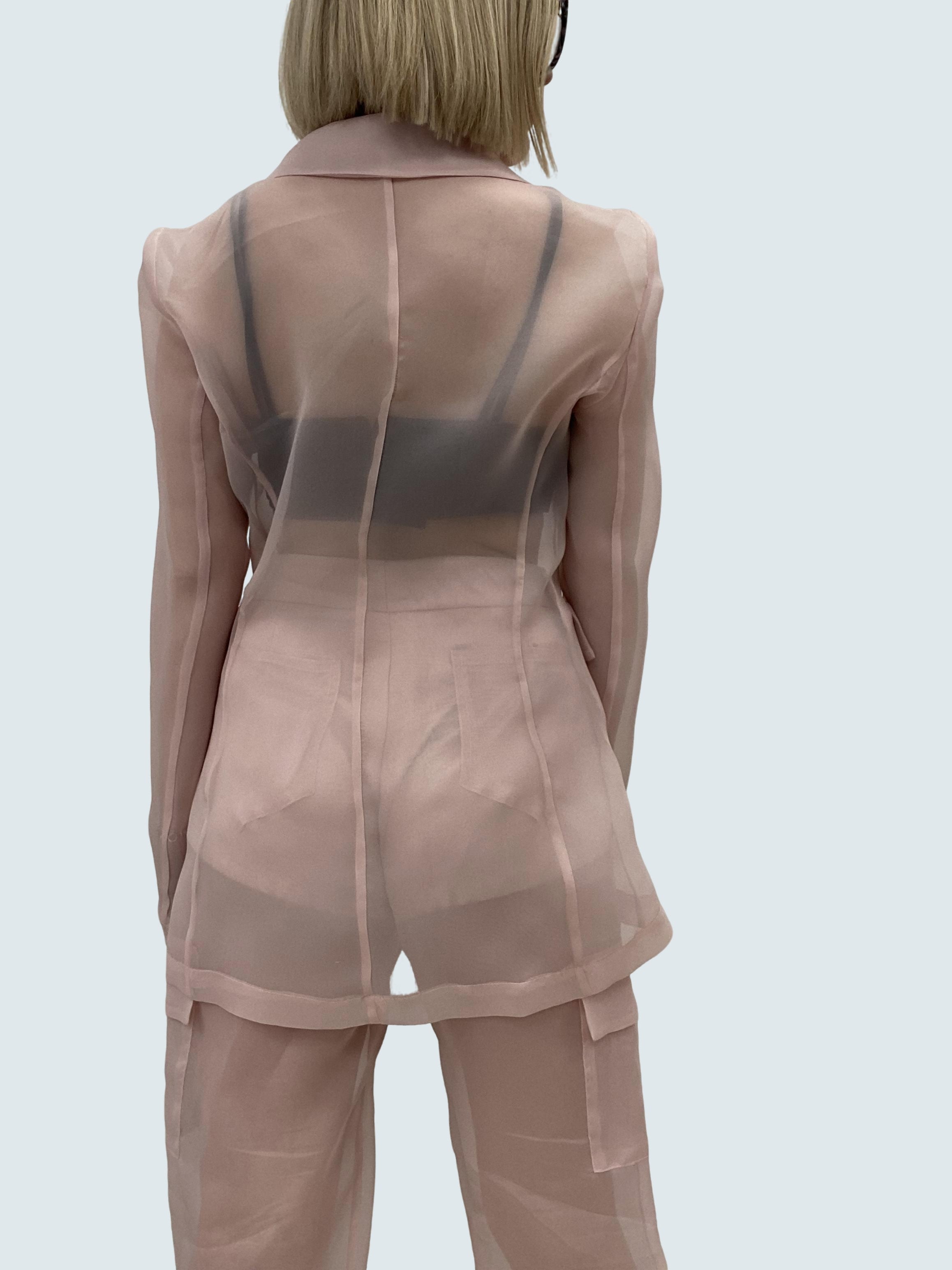 Pantalone In Organza Dritto Con Tasconi - GAELLE