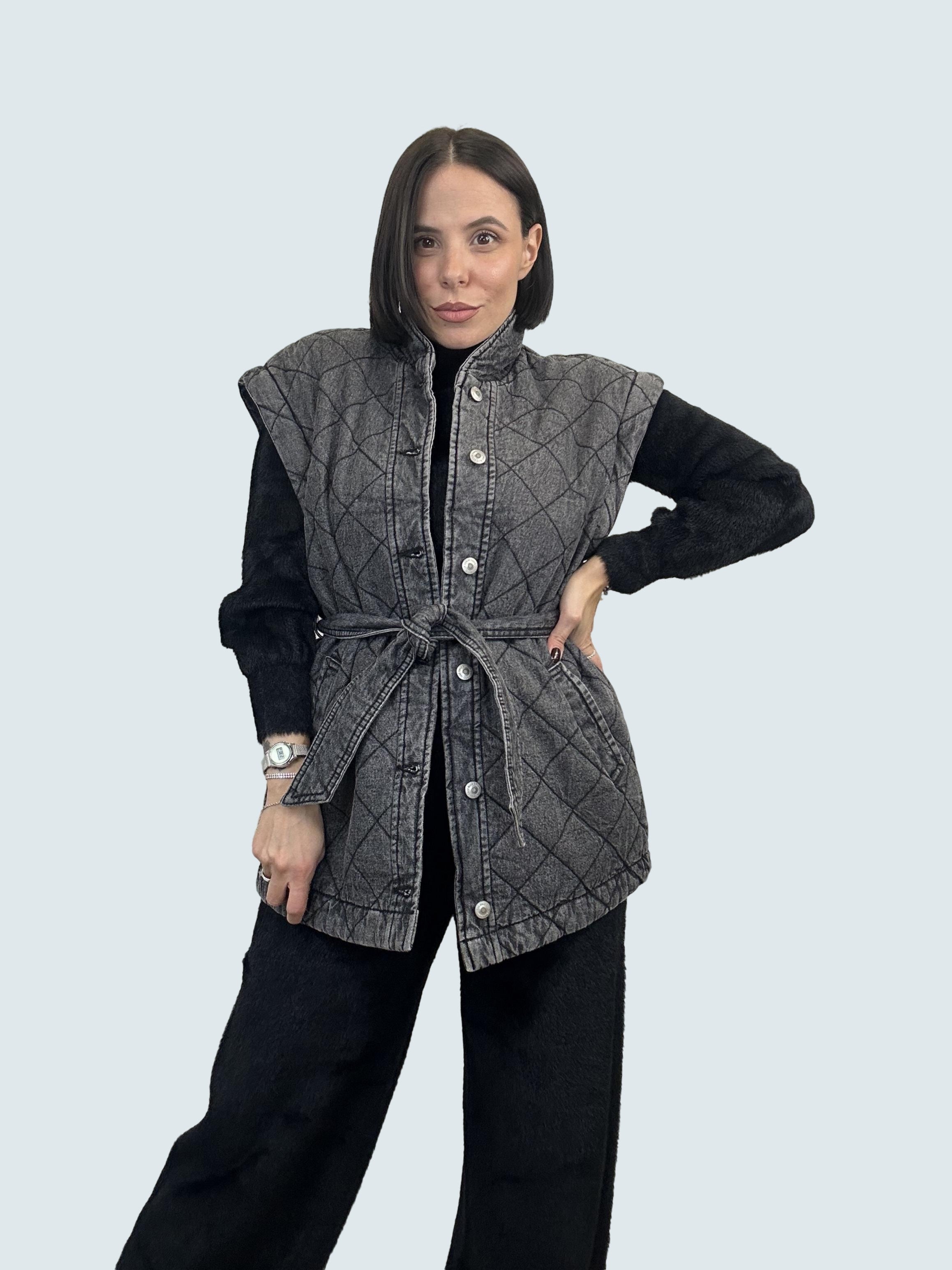 Overshirt Denim manica REMOVIBILE Grigio - ONLY