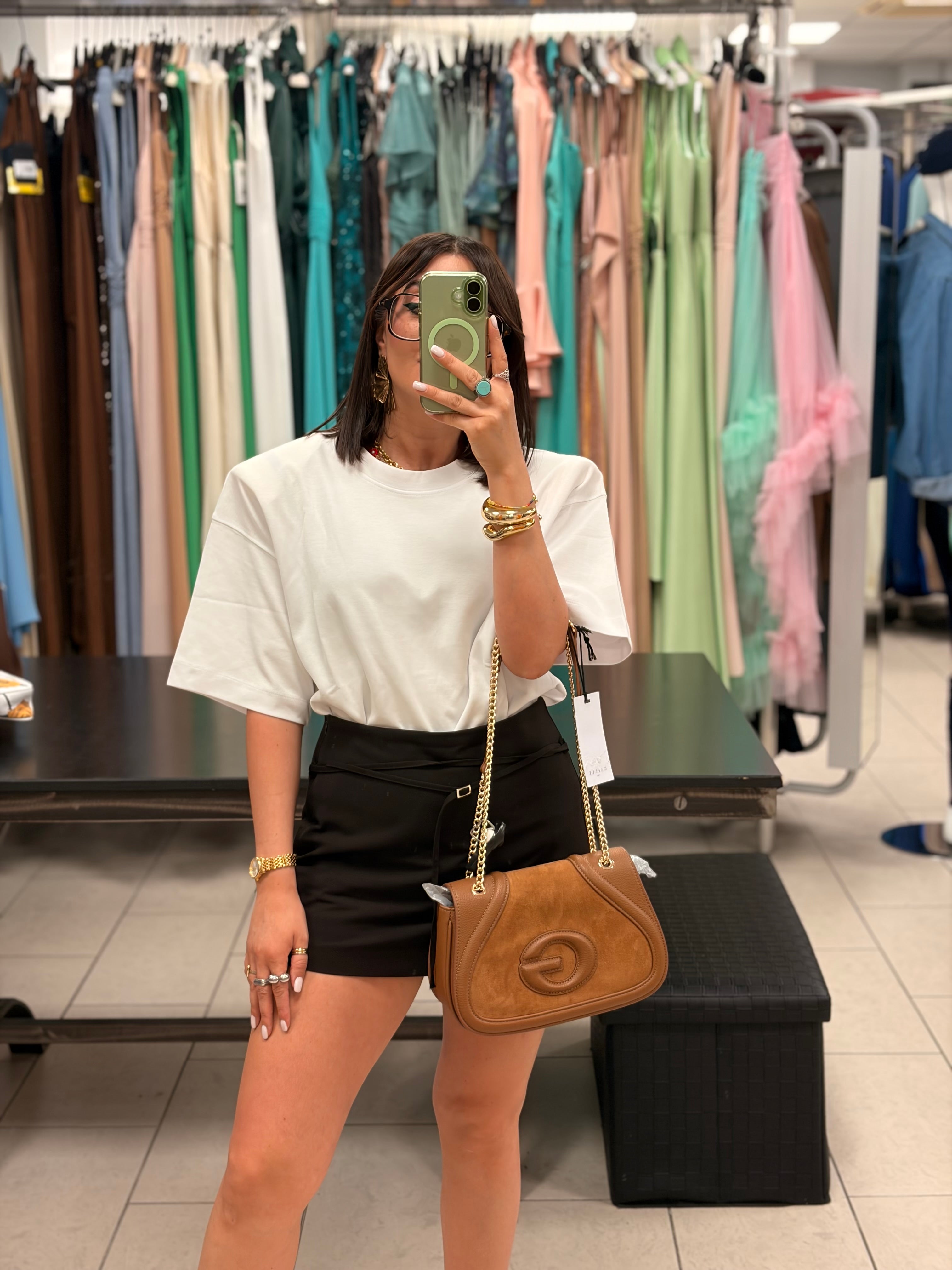 BORSA A TRACOLLA CON DETTAGLIO IN ECO CAMOSCIO- GAELLE PARIS