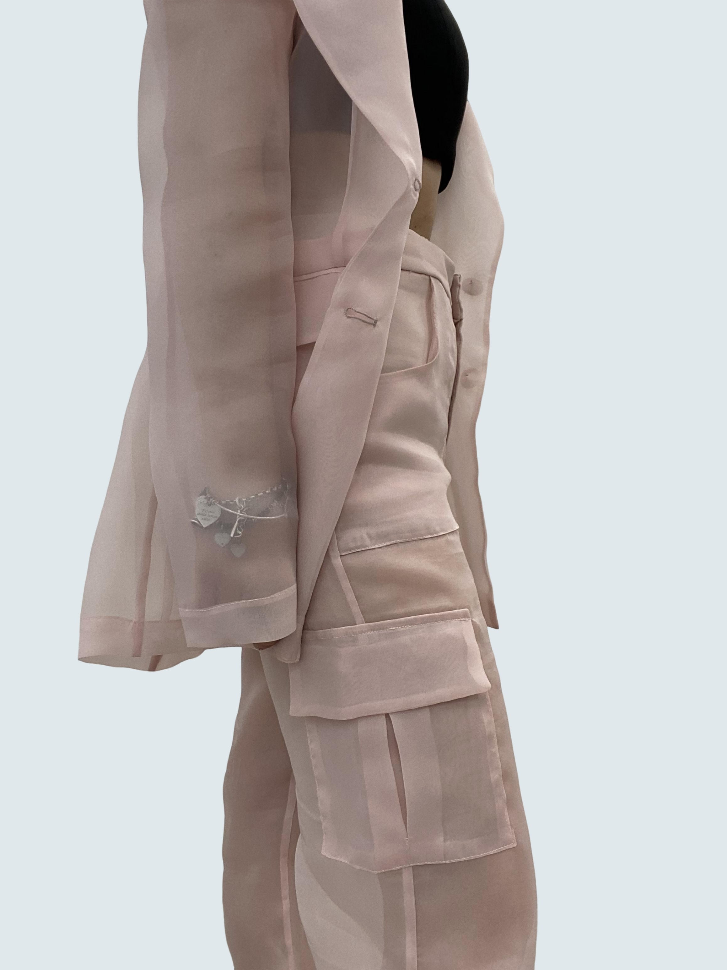 Pantalone In Organza Dritto Con Tasconi - GAELLE