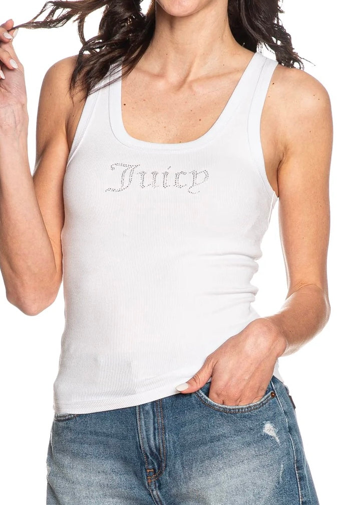 CANOTTA JUICY COUTURE A COSTINE CON SCRITTA STRASS