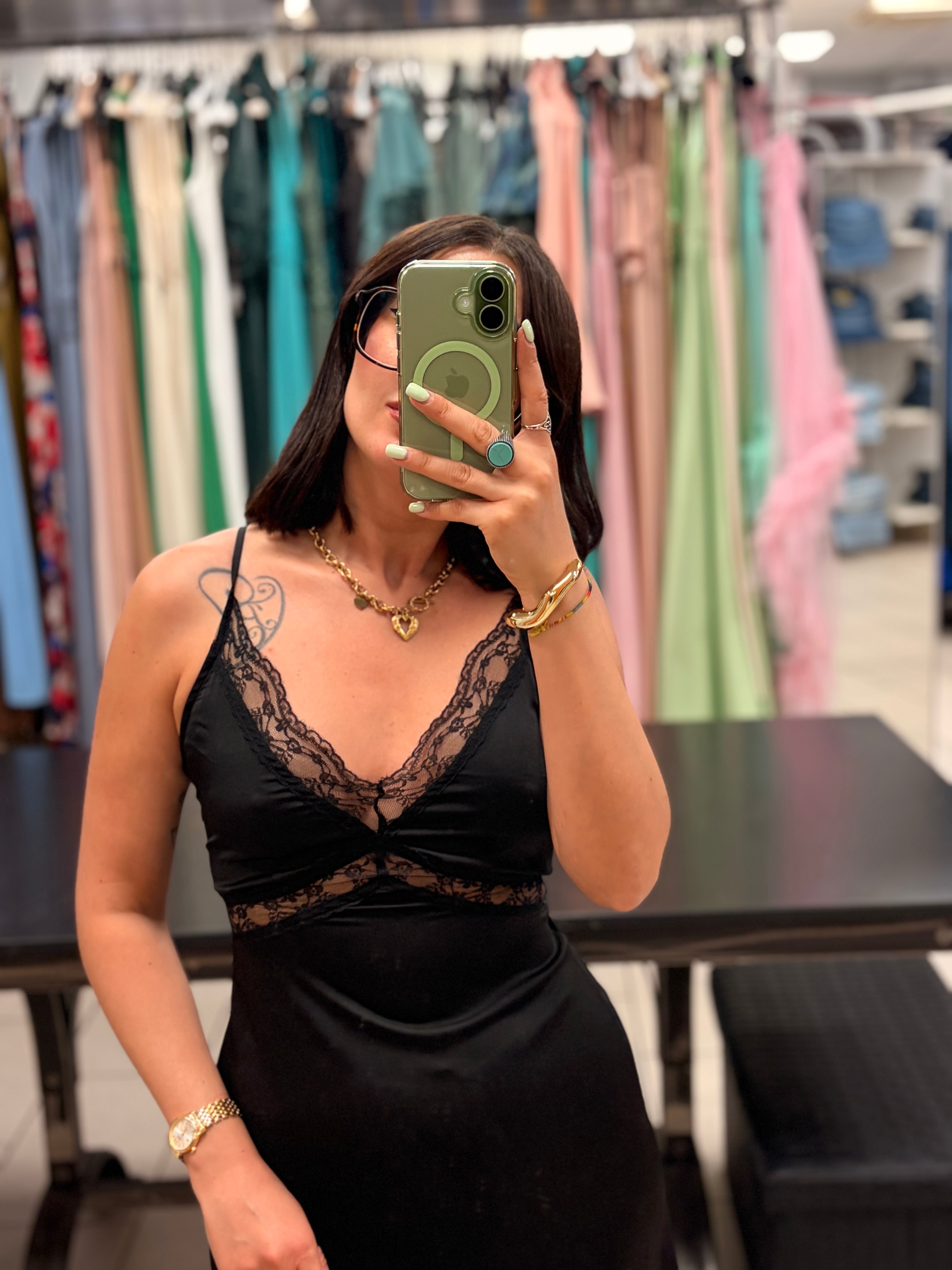 SOTTOVESTE CON PIZZO ONLY LUNGA