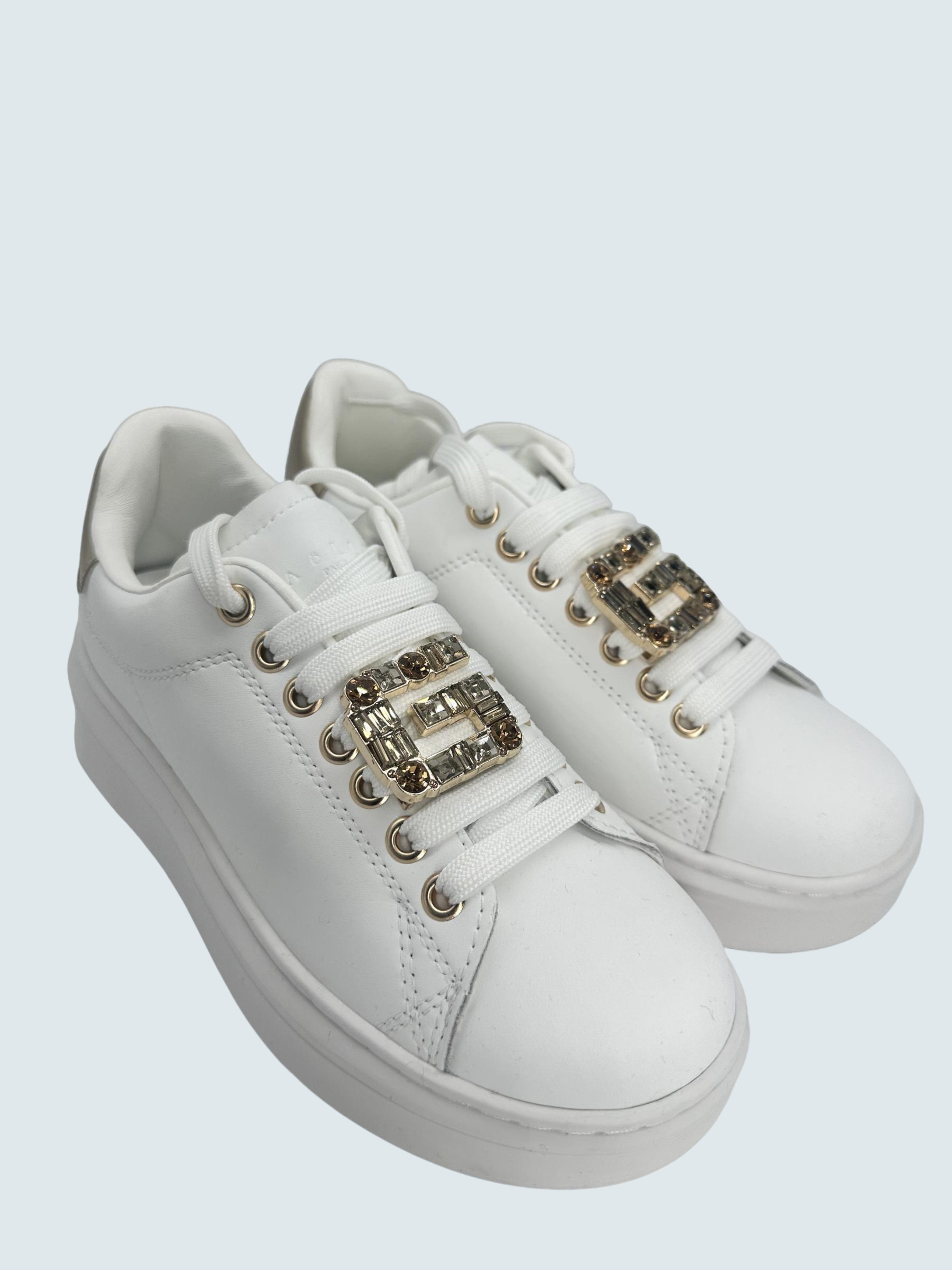 Sneakers Addict In Action Leather Oro - GAELLE