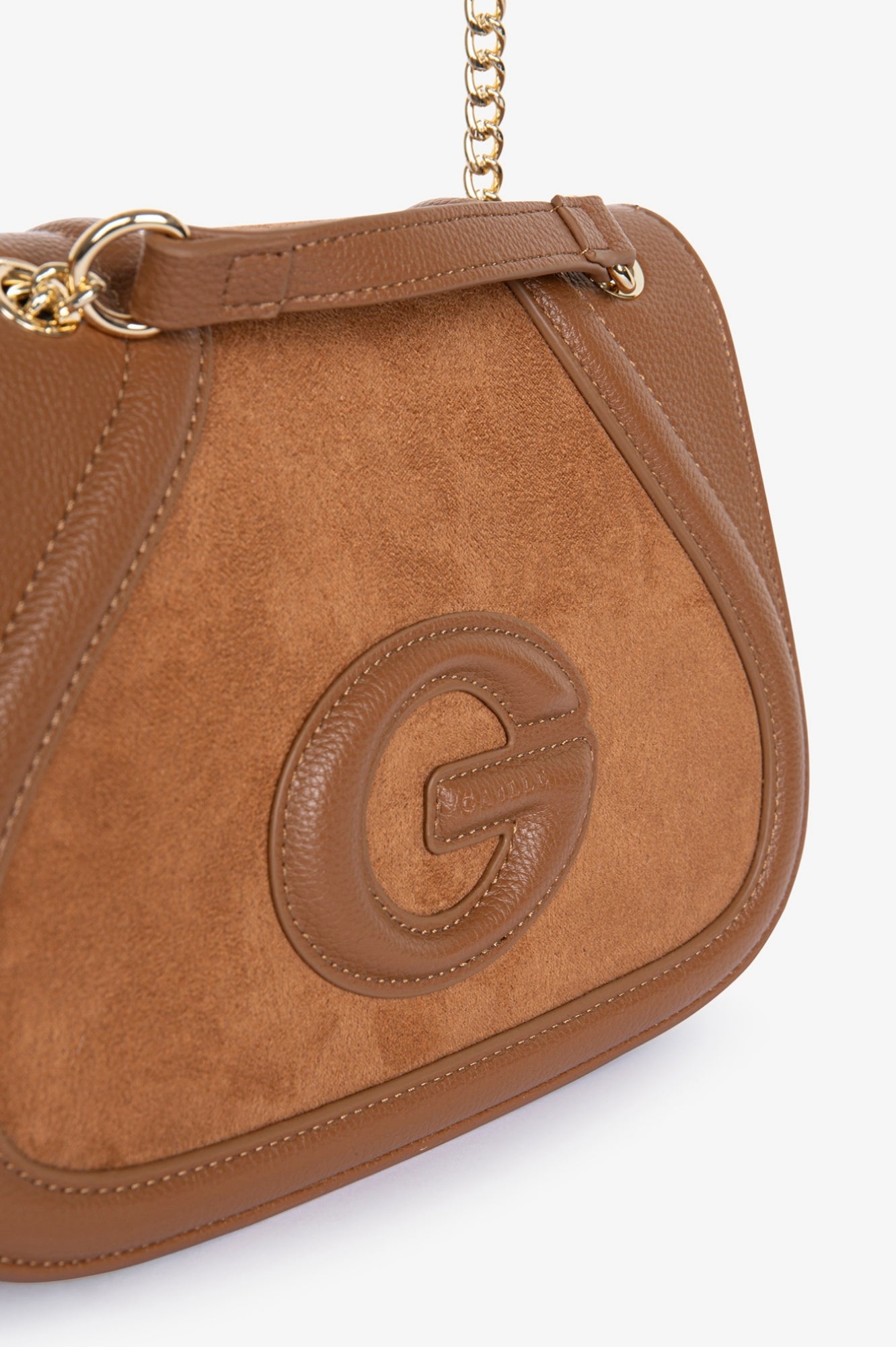 BORSA A TRACOLLA CON DETTAGLIO IN ECO CAMOSCIO- GAELLE PARIS