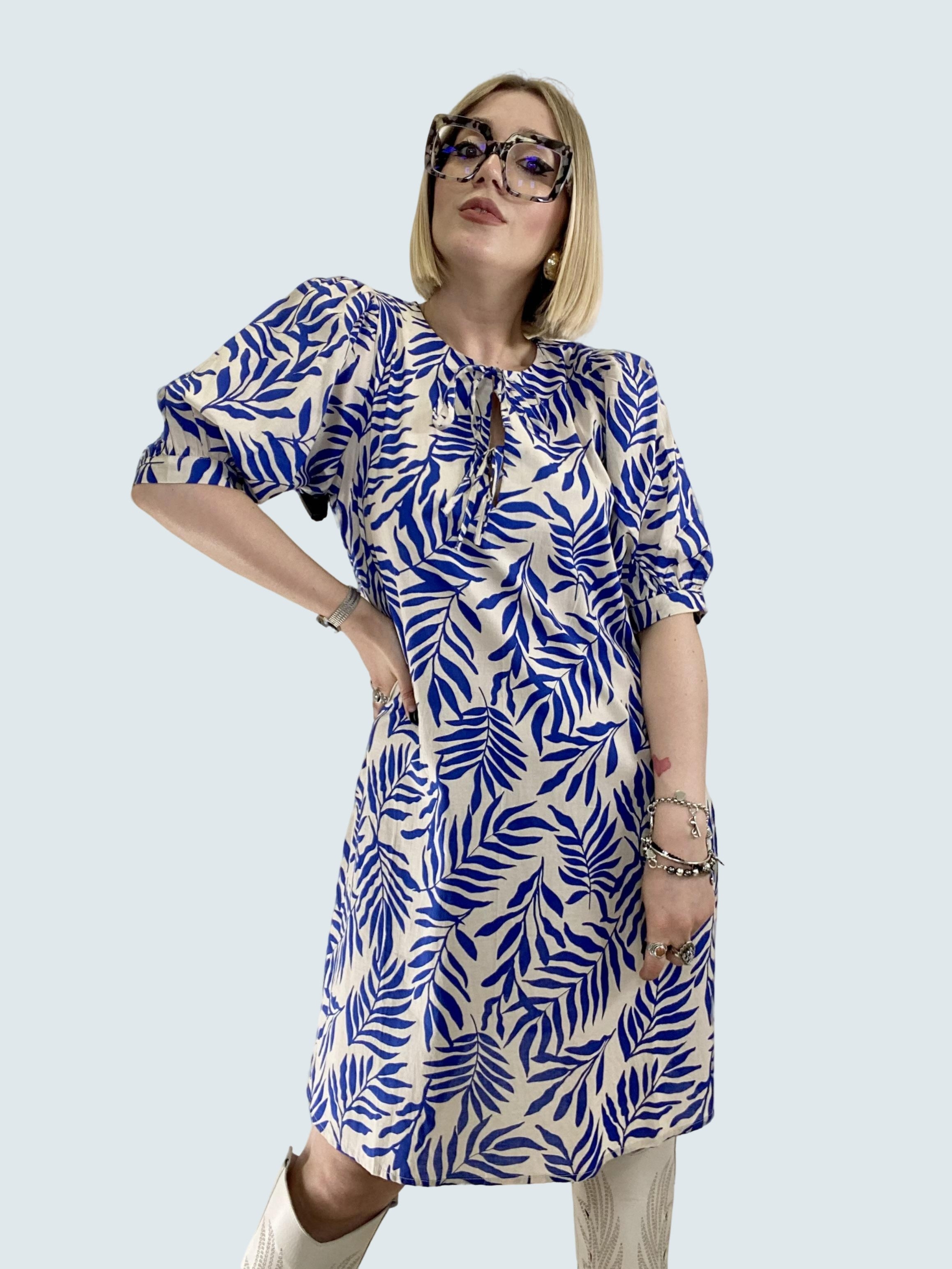 Abito Midi REGULAR FIT scollo V Blu - JDY