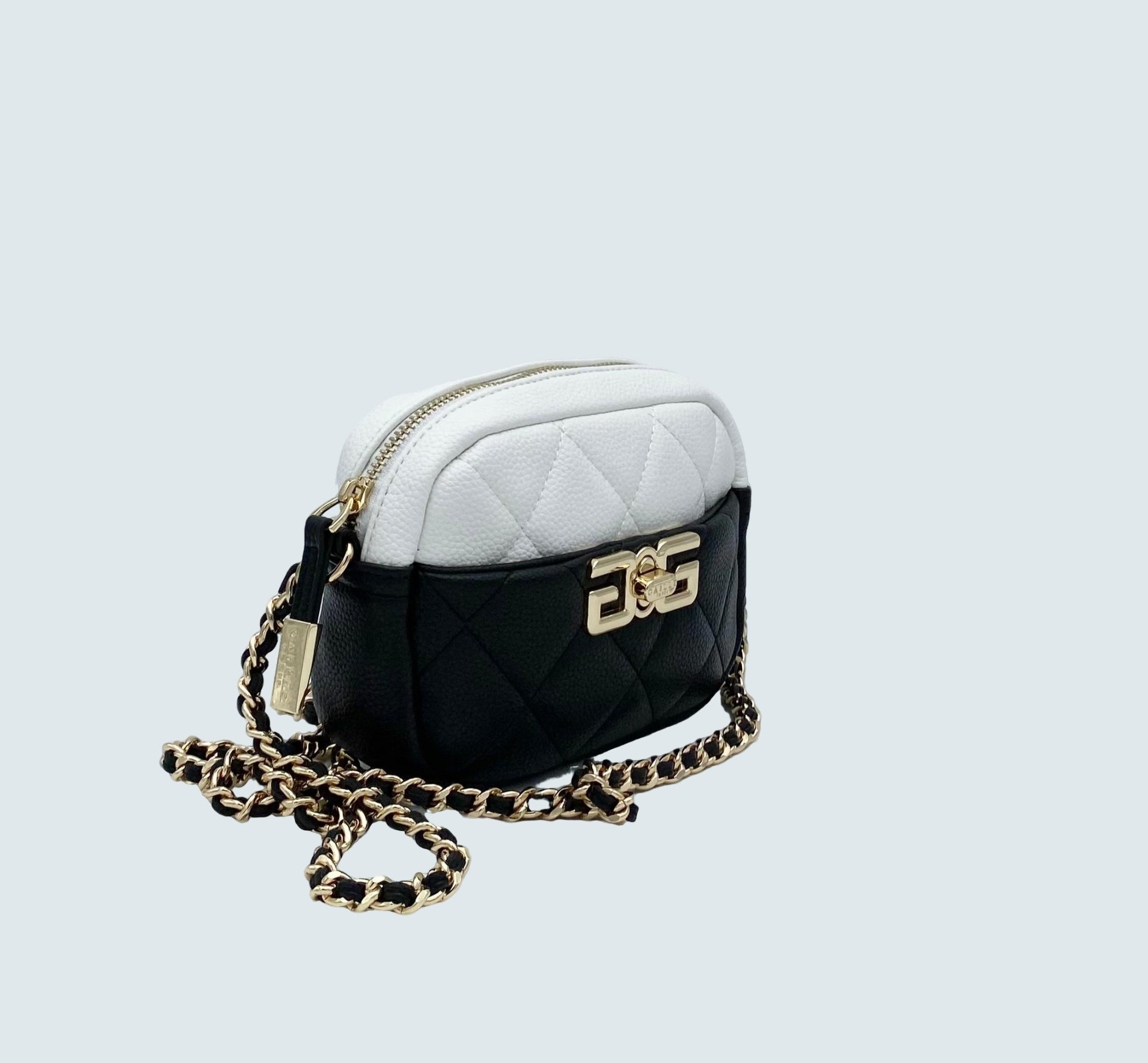 Regular Camera Bag In Ecopelle Nero/Bianco - GAELLE