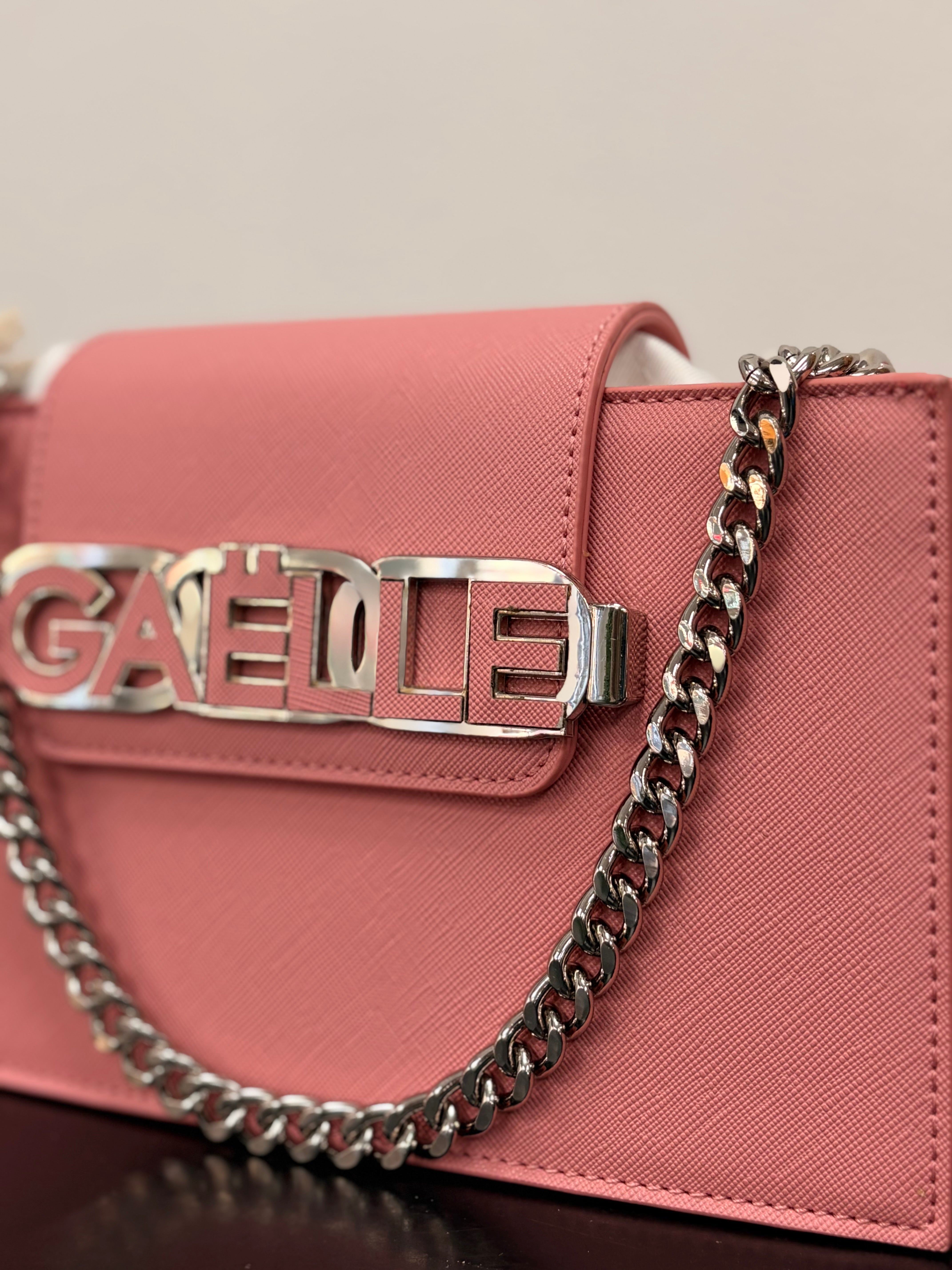 MINI POCHETTE MAXI CHAIN SAFFIANO ROSA GAELLE
