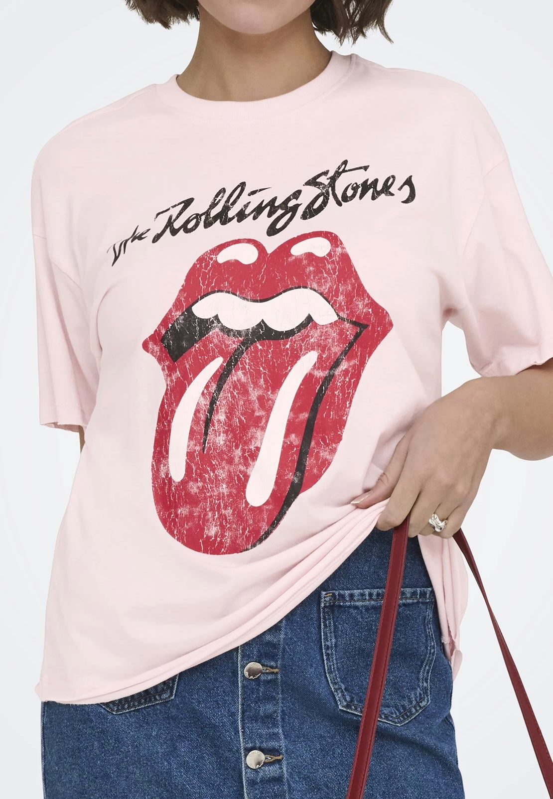 TSHIRT OVERSIZE CON STAMPA ROLLING STONES -ONLY