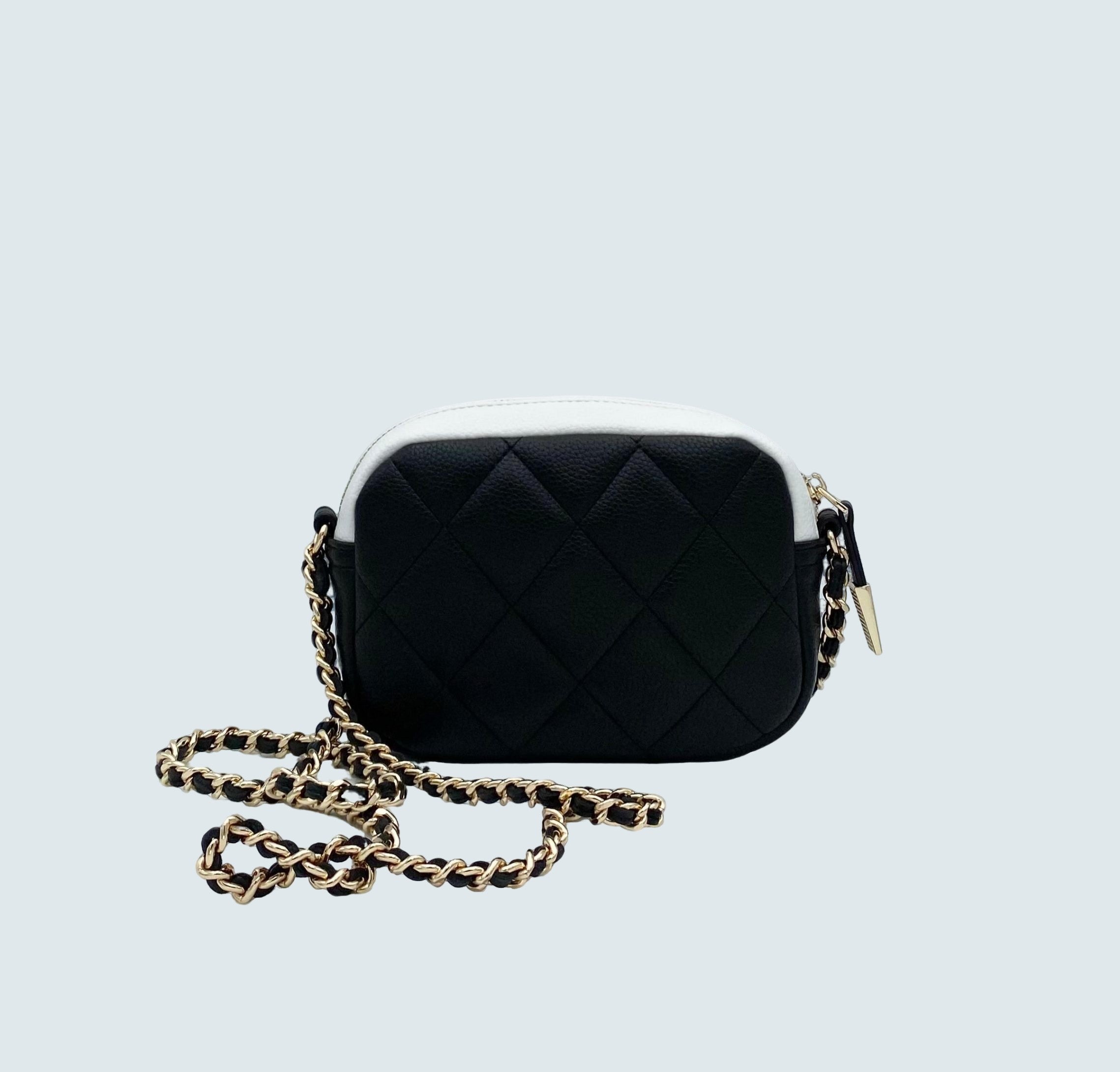 Regular Camera Bag In Ecopelle Nero/Bianco - GAELLE