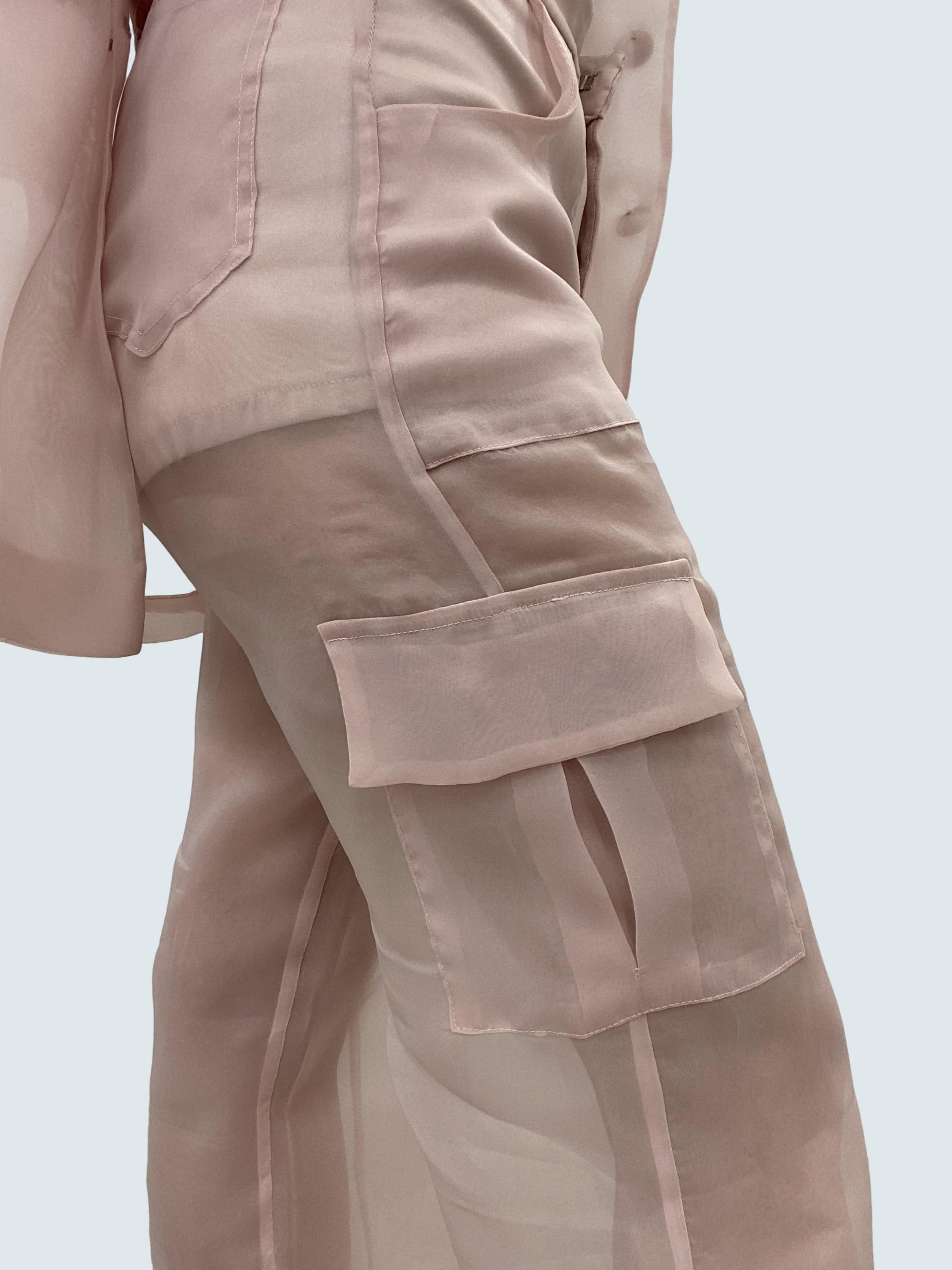 Pantalone In Organza Dritto Con Tasconi - GAELLE