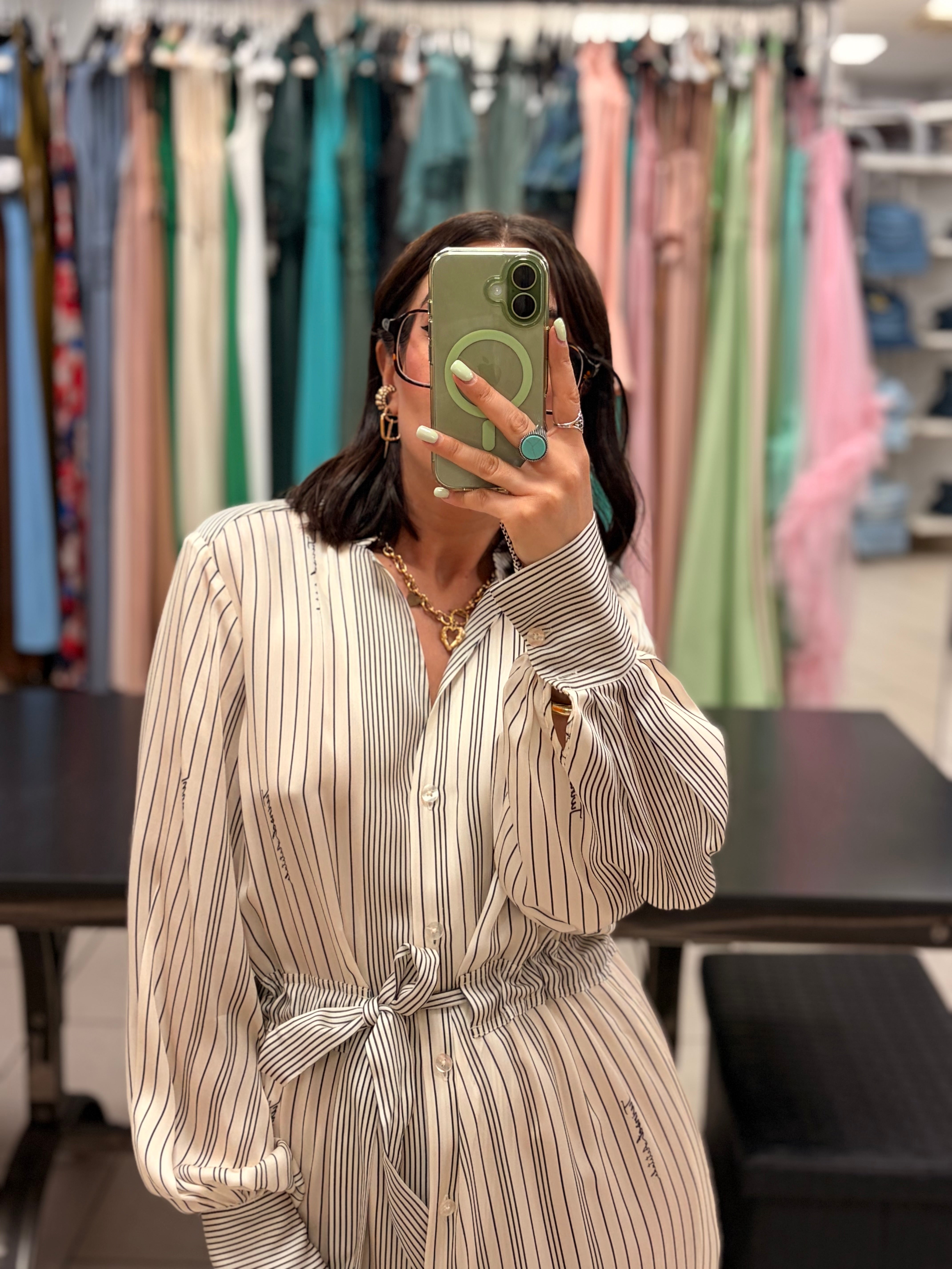 ABITO SATIN CHEMISIER TWINSET