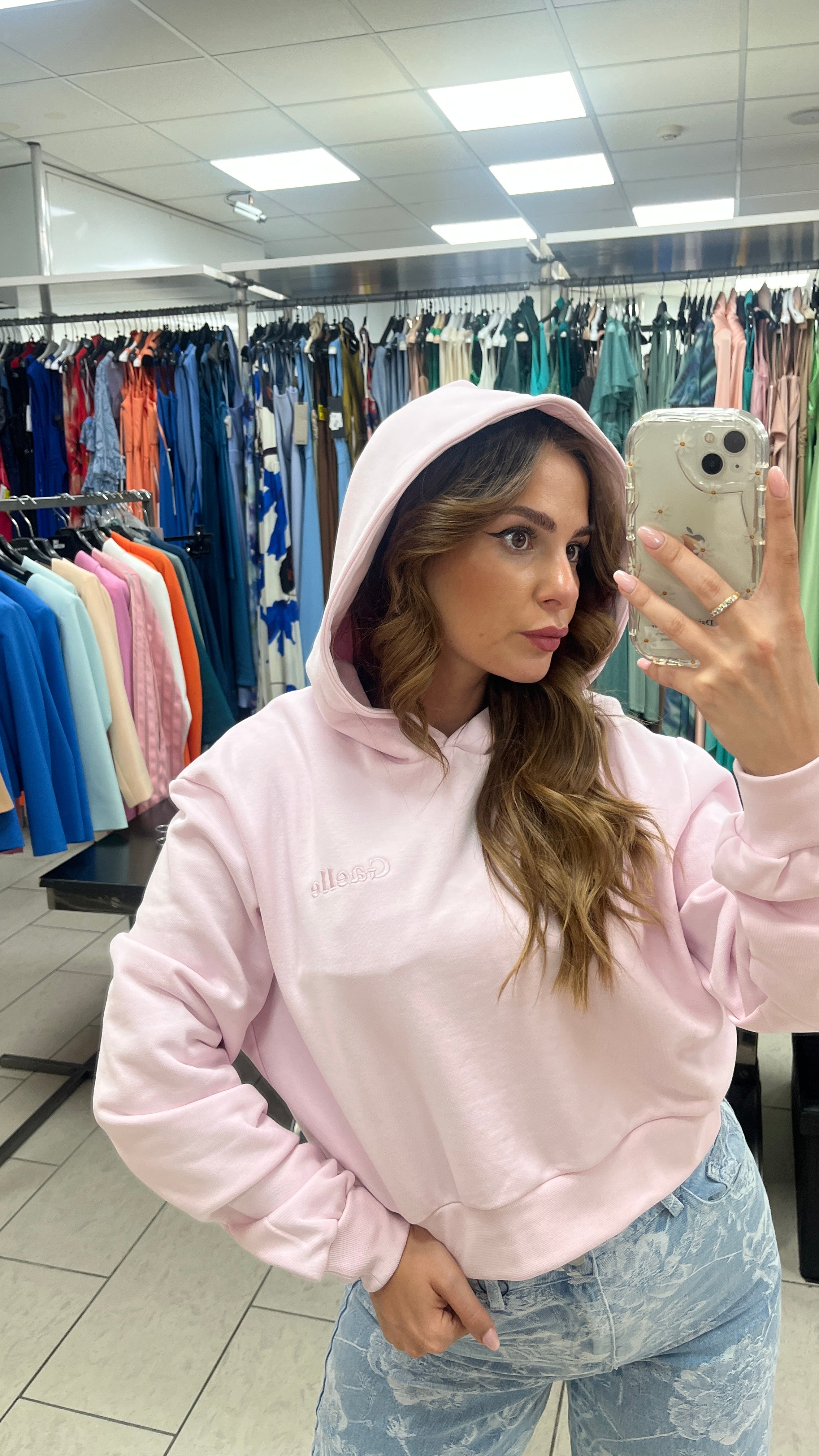 FELPA CROP GAELLE CON CAPPUCCIO