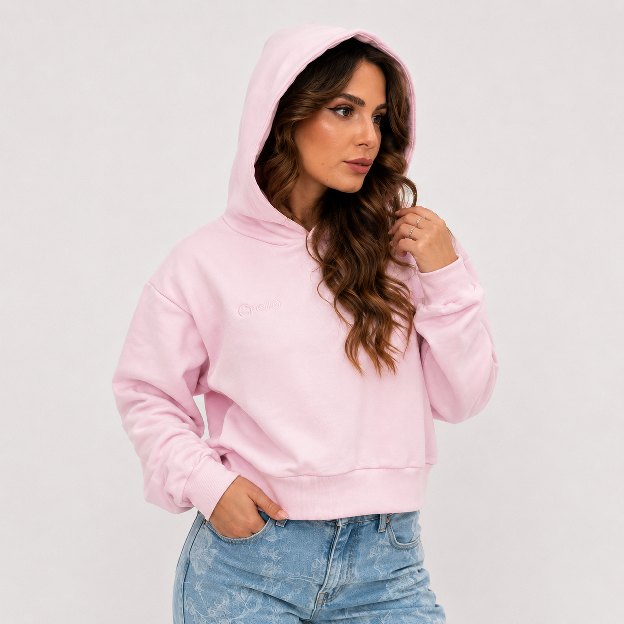 FELPA CROP GAELLE CON CAPPUCCIO