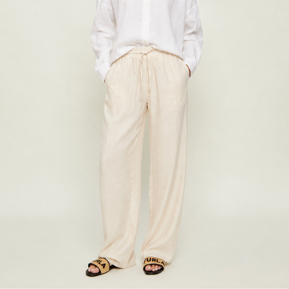 PANTALONE GAELLE MISTO LINO CON LACCIO