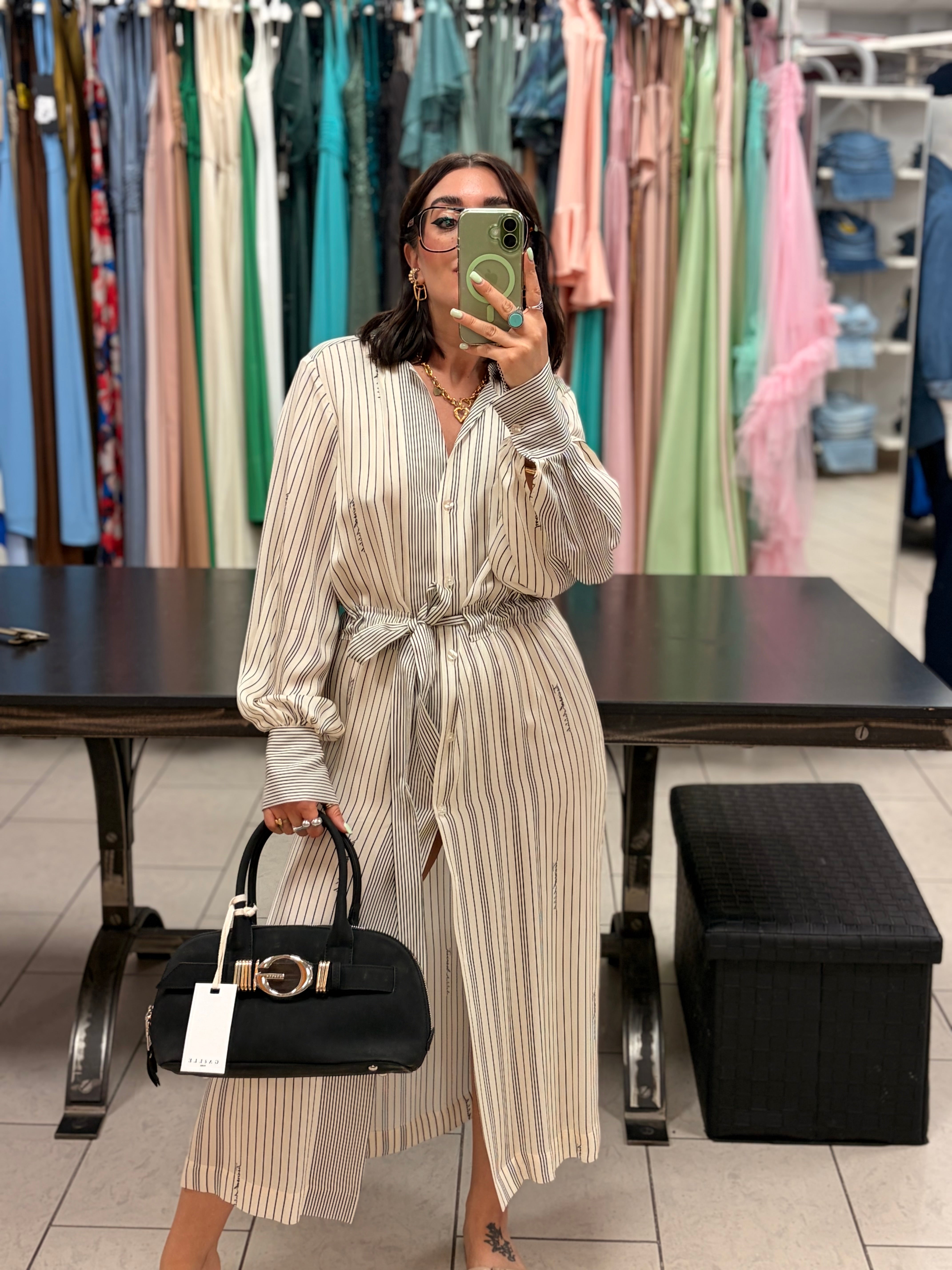 ABITO SATIN CHEMISIER TWINSET