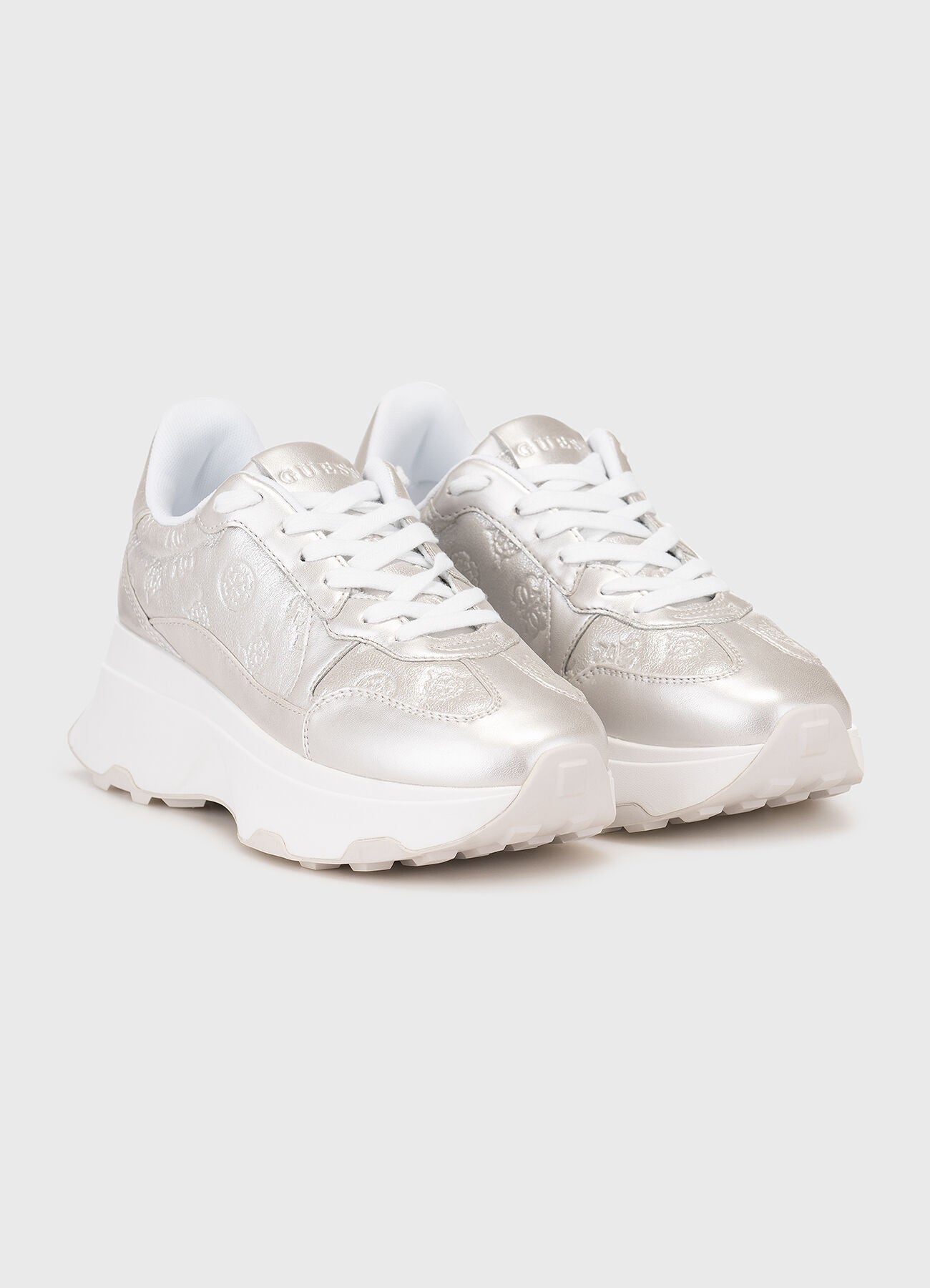 SNEAKERS GUESS CALEBB LAMINATO LOGO IN RILIEVO
