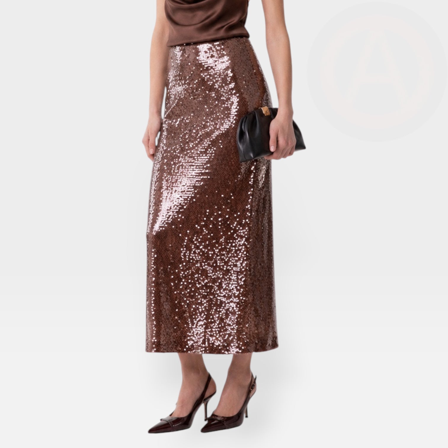 GONNA GAELLE MIDI IN TESSUTO PAILLETTES CON SPACCO