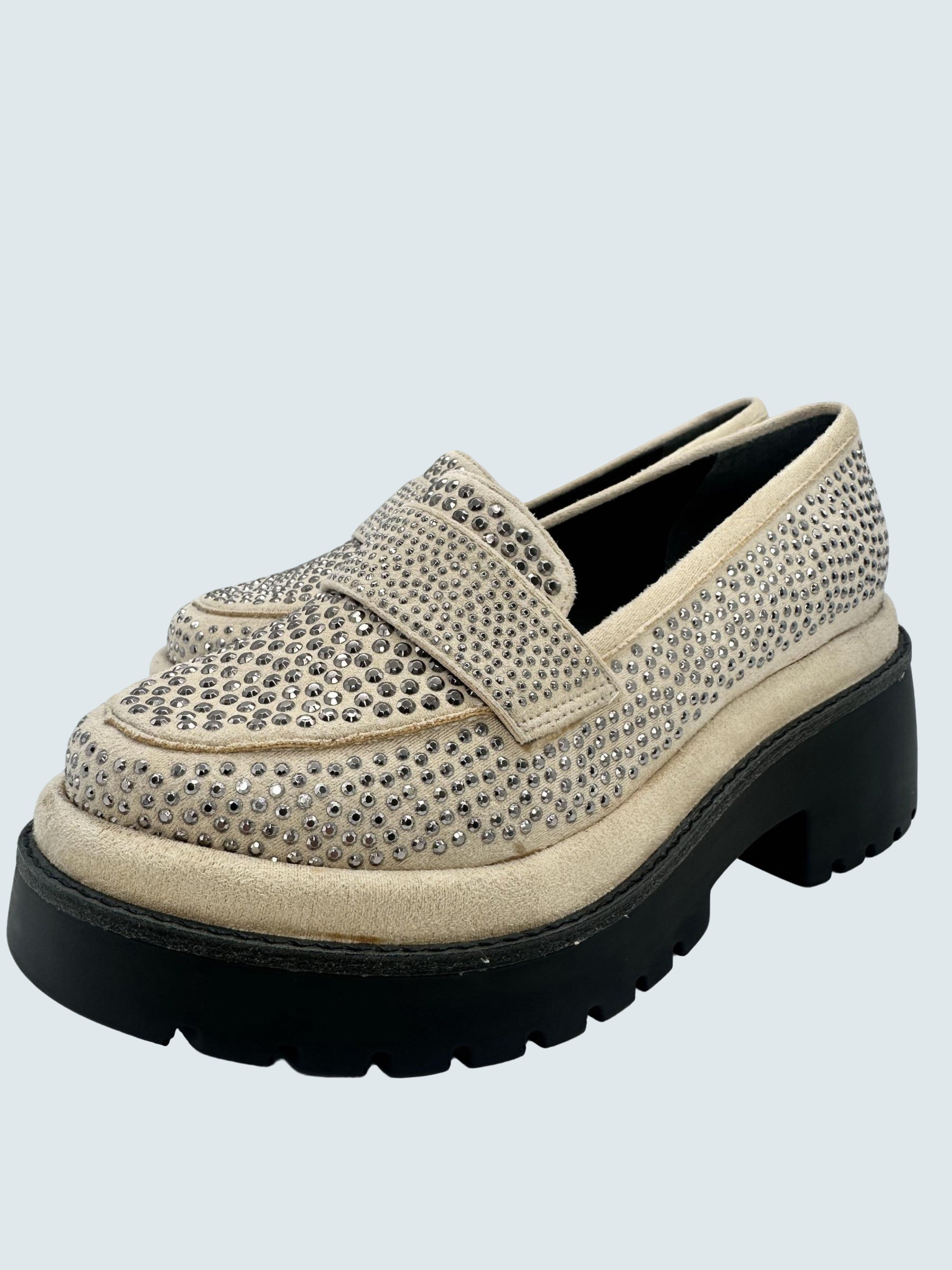 Mocassino strass Beige - CECCONELLO