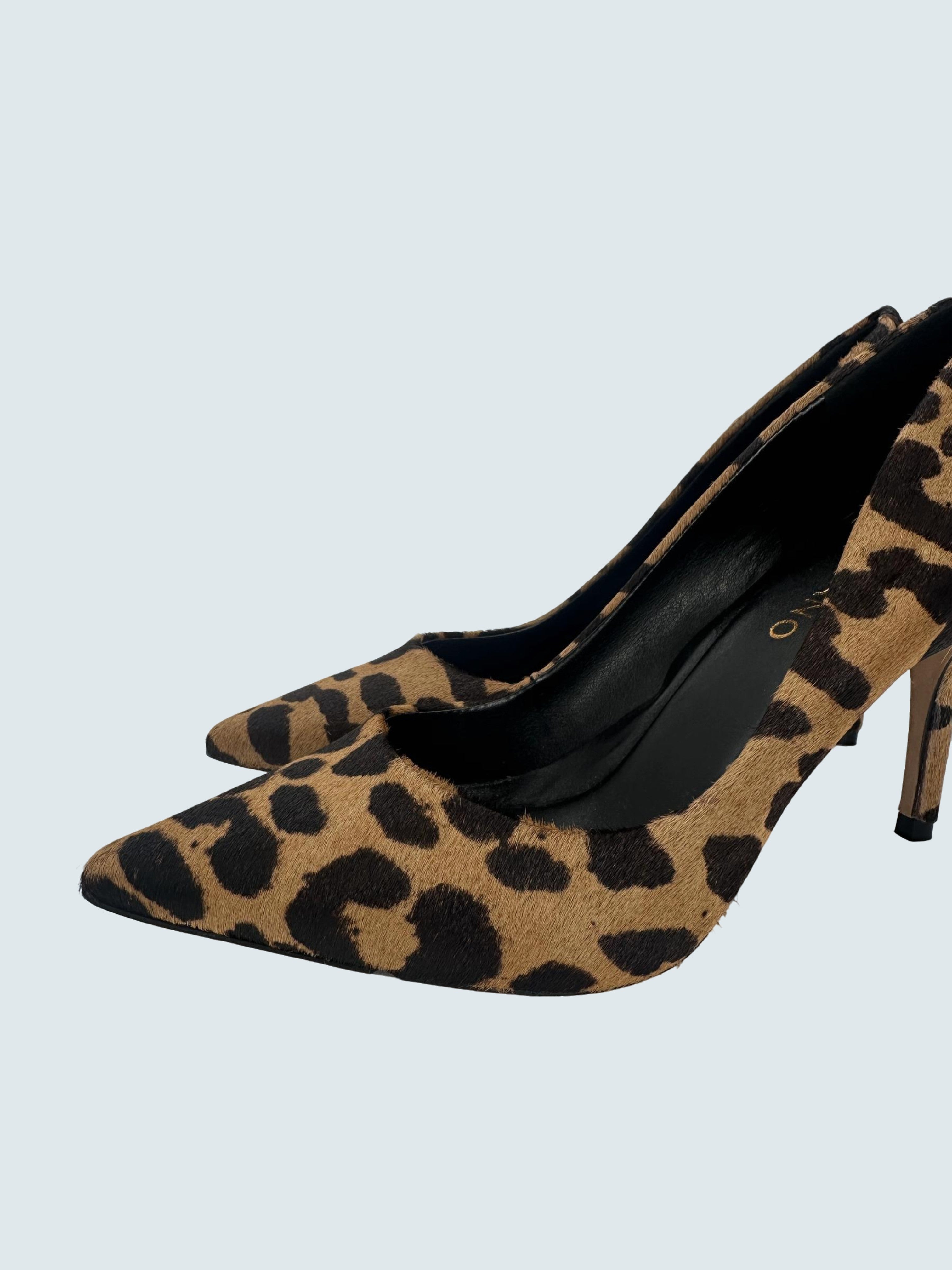 Décolleté maculata in pelle con tacco a stiletto - CARRANO
