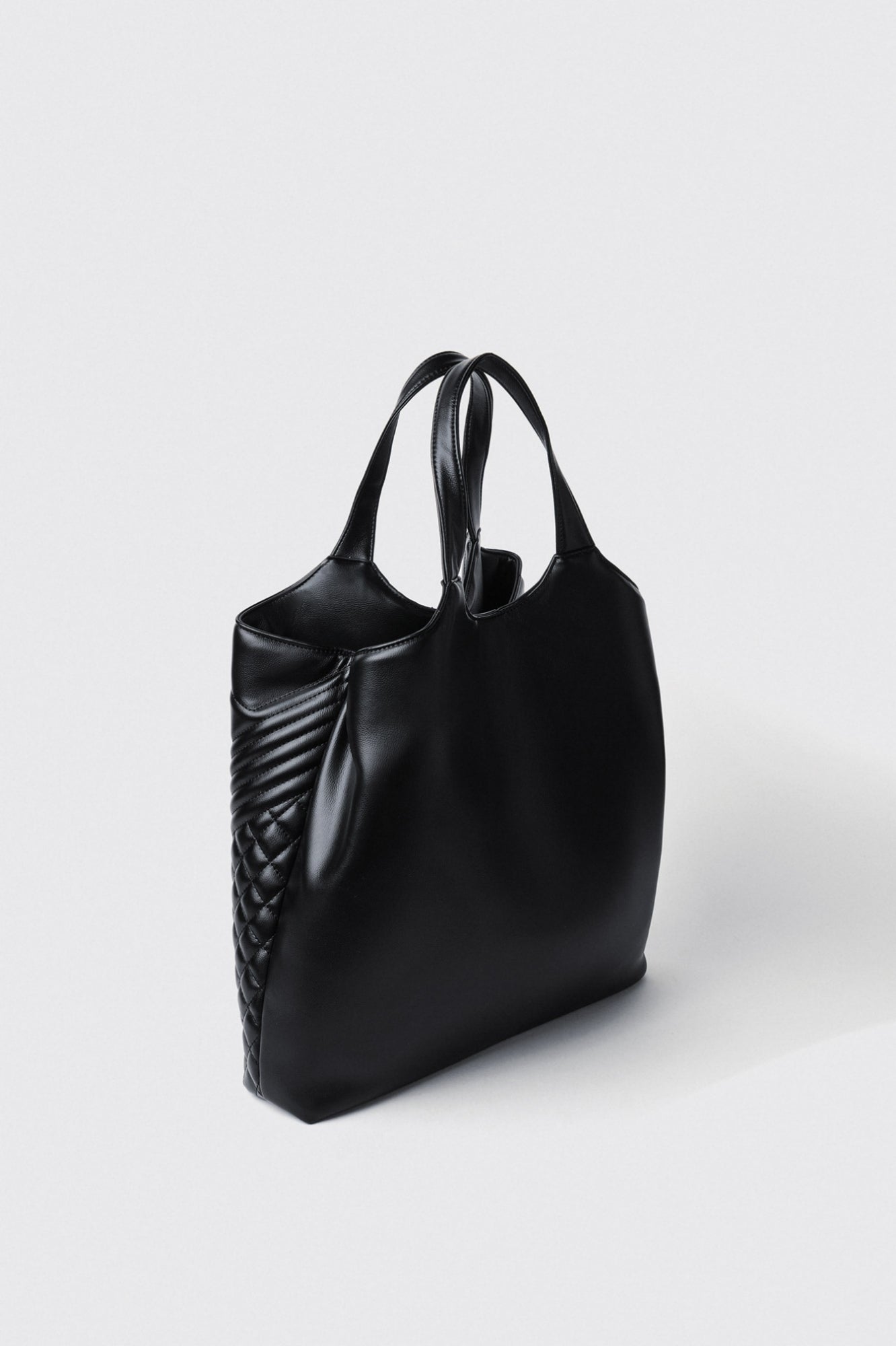 Maxi shopper doppio matelasse' glp in metallo Nero - GAELLE