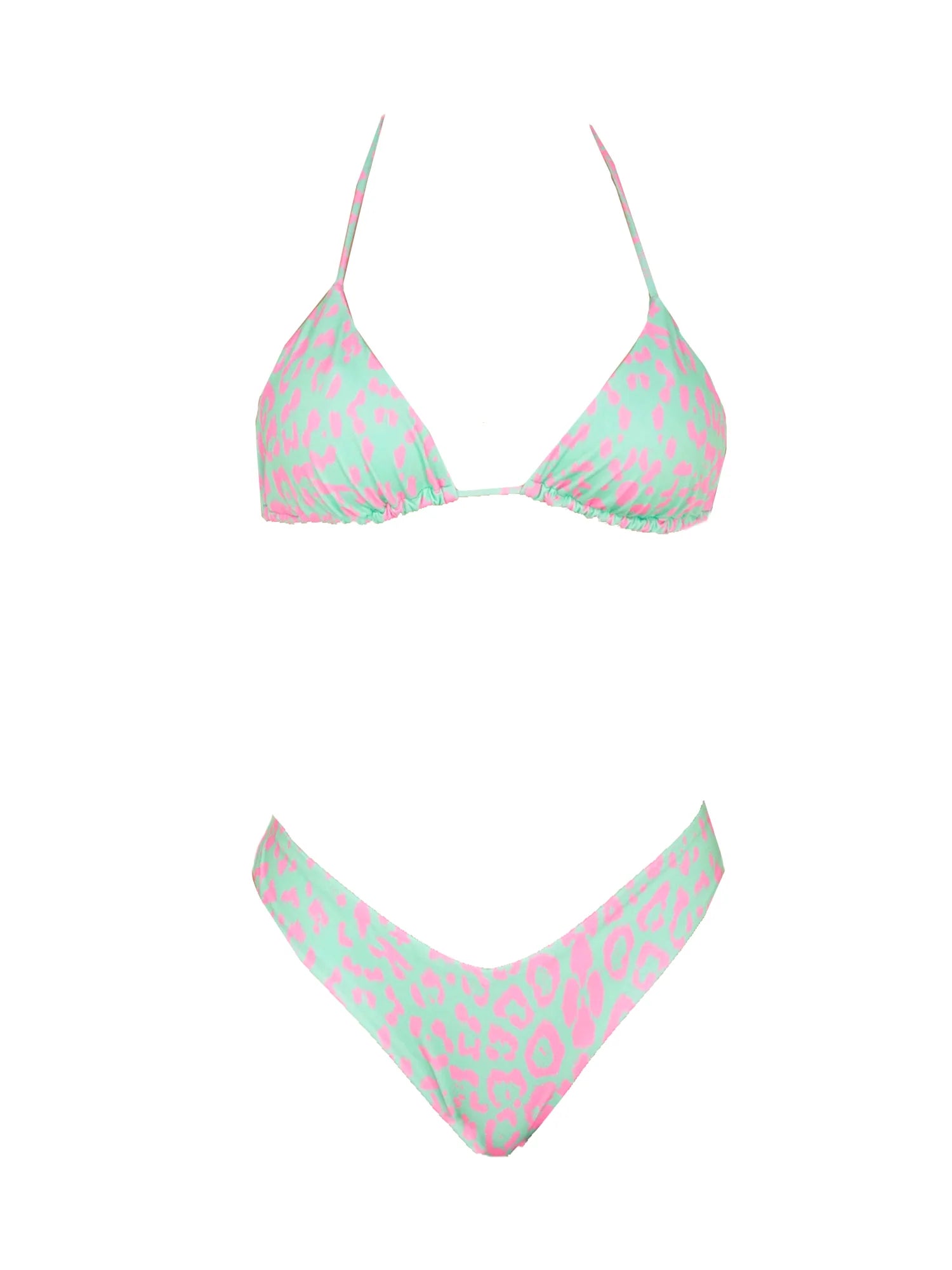 COSTUME F**K EFFEK BIKINI TRIANGOLO FROUFROU NODI REGOLABILI ANIMALIER