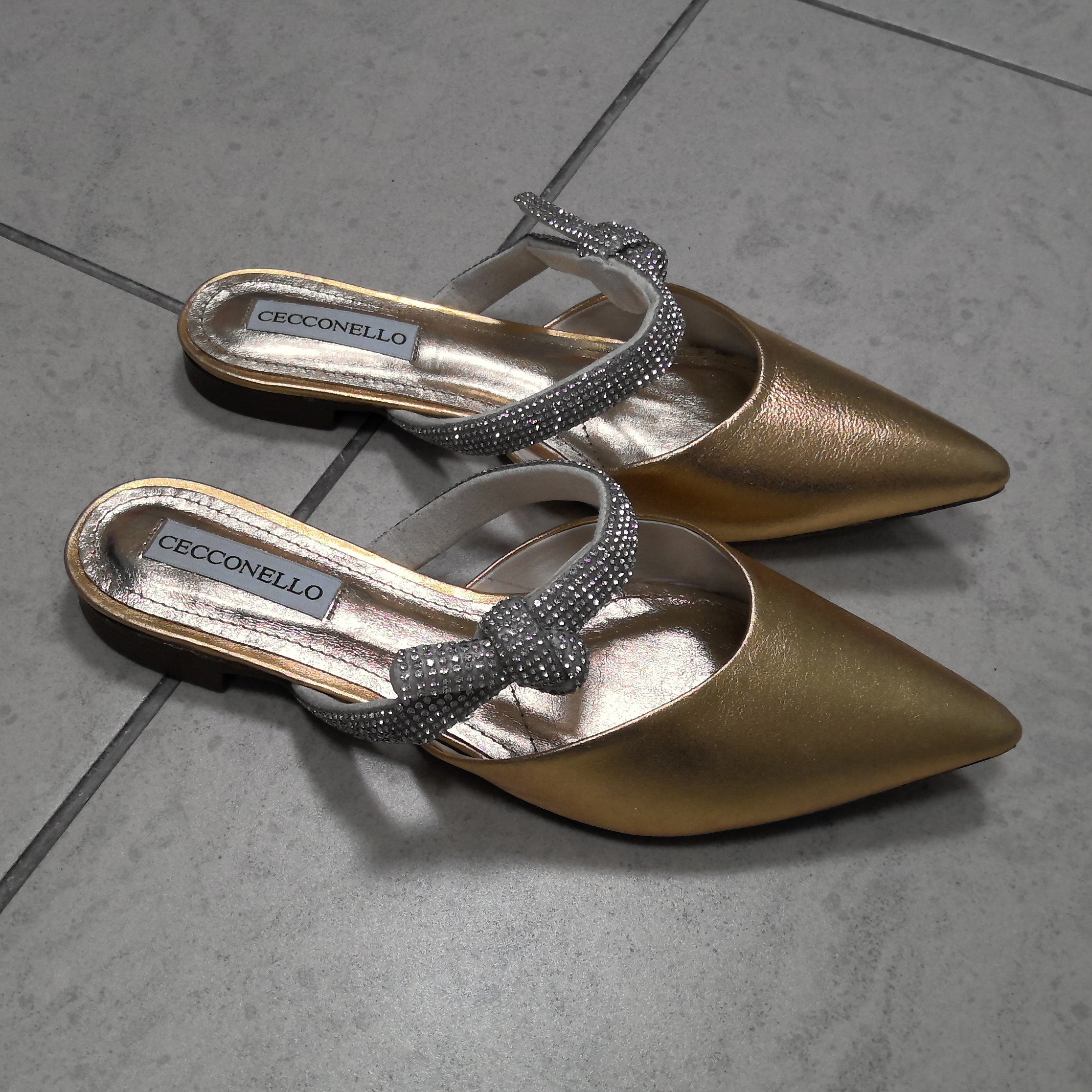 BALLERINA CECCONELLO IN PELLE LAMINATO