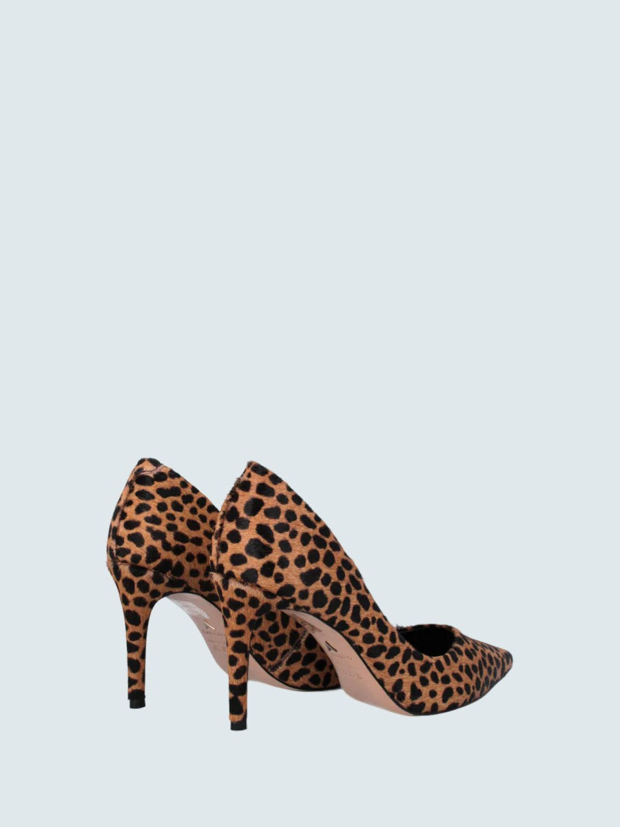 Décolleté maculata in pelle con tacco a stiletto - CARRANO