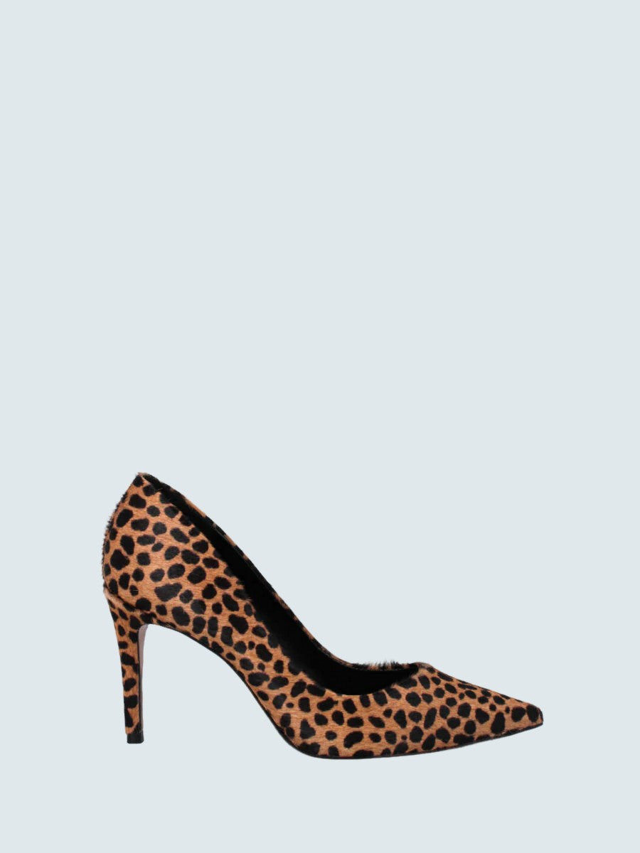 Décolleté maculata in pelle con tacco a stiletto - CARRANO