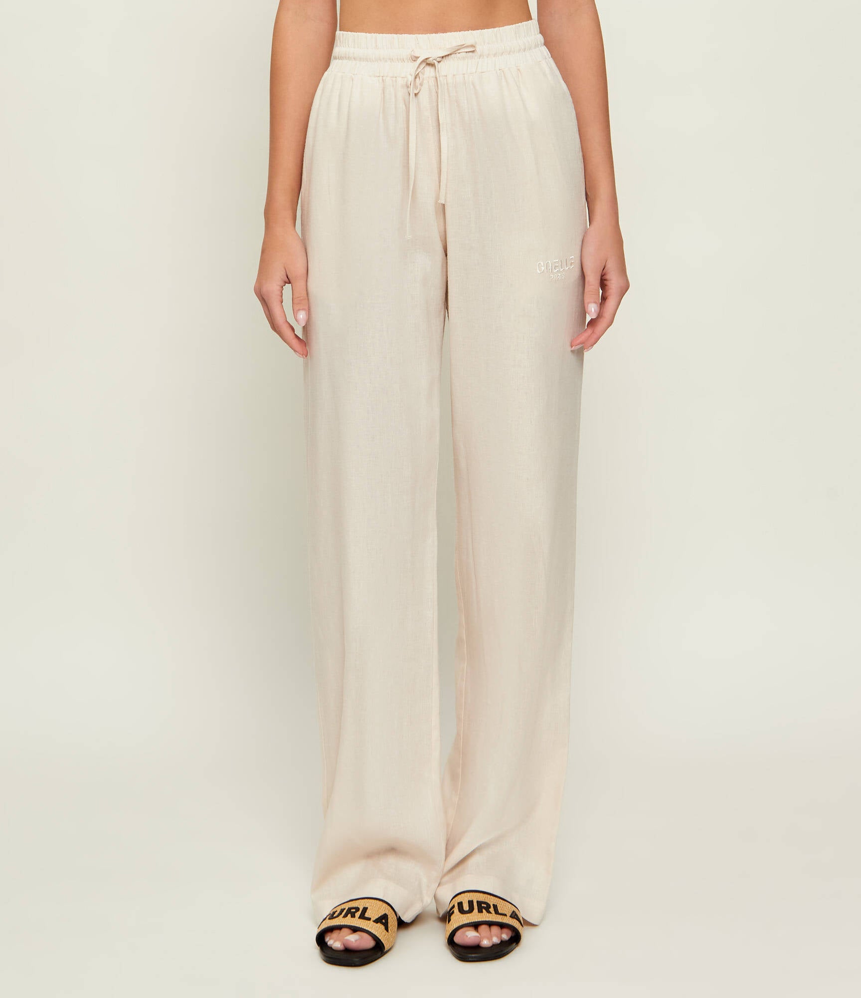 PANTALONE GAELLE MISTO LINO CON LACCIO