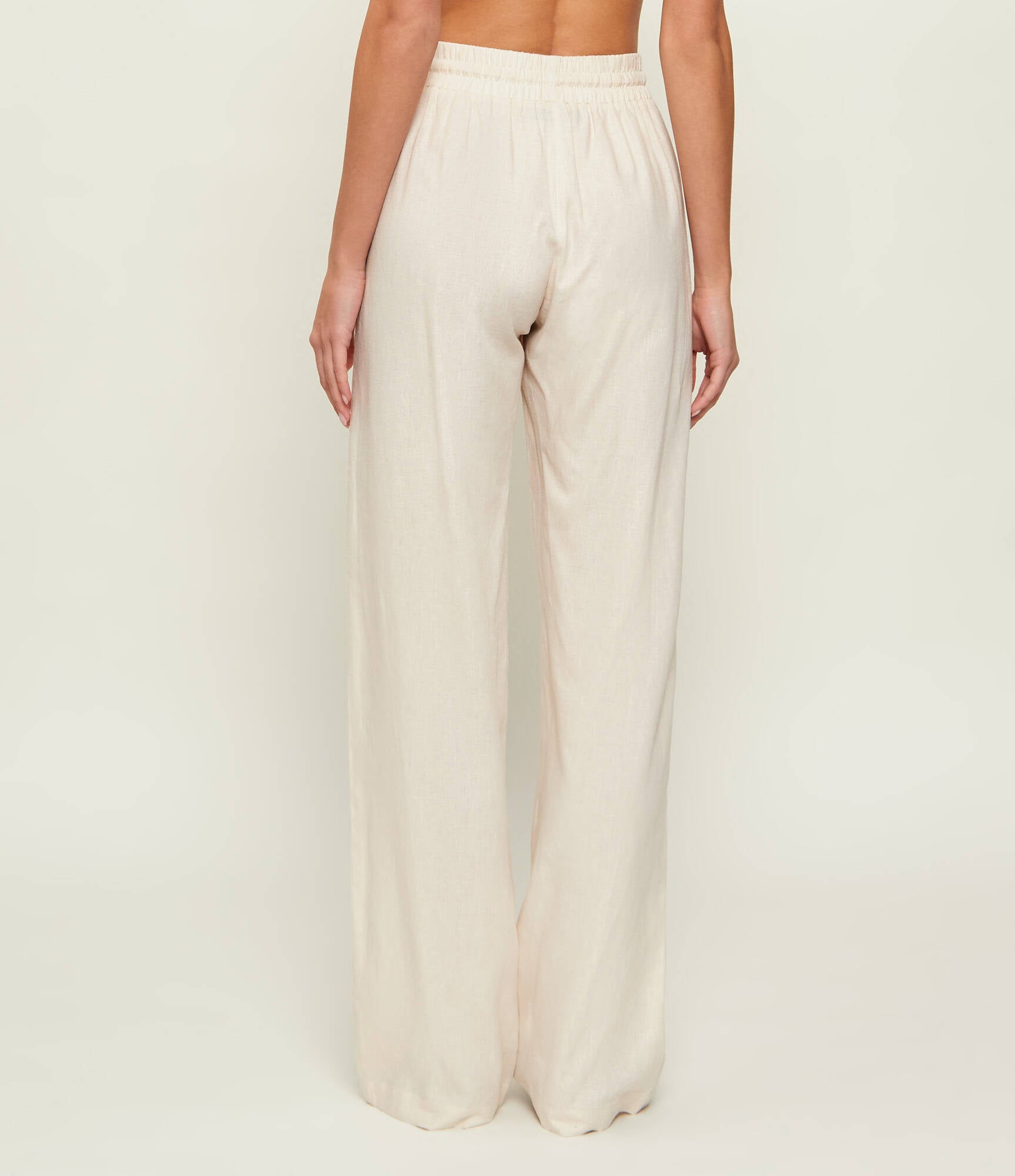 PANTALONE GAELLE MISTO LINO CON LACCIO