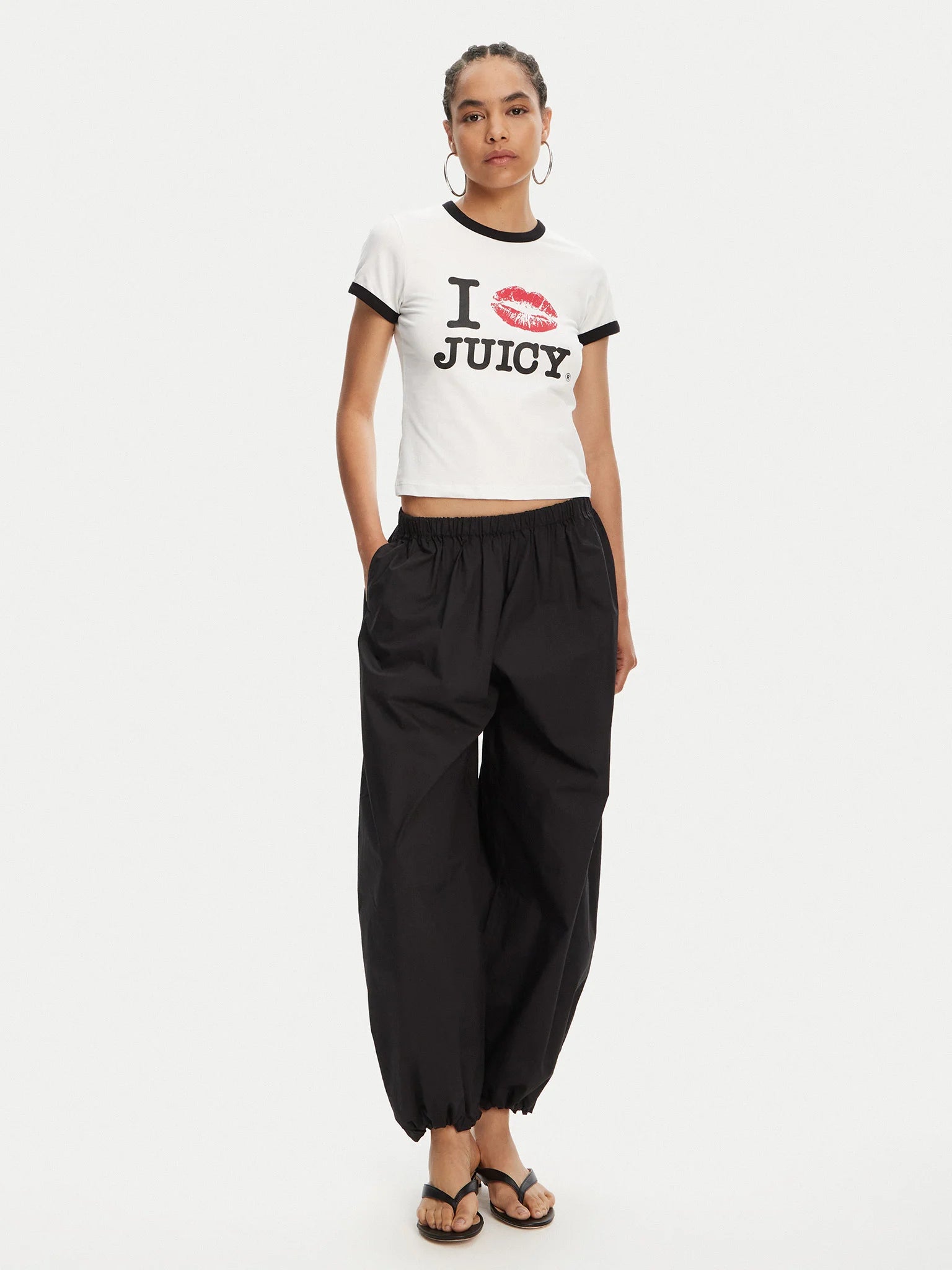 TSHIRT JUICY COUTURE M/C BORDATO STAMPA I KISS JUICY