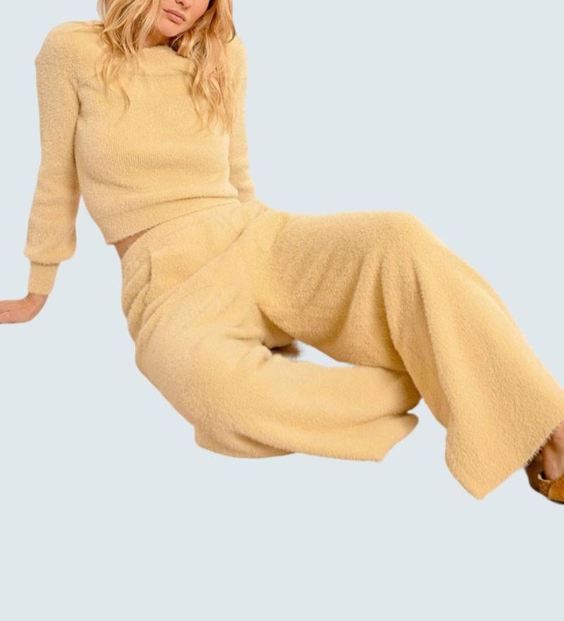 Pantalone largo elastico Beige - Molly Bracken