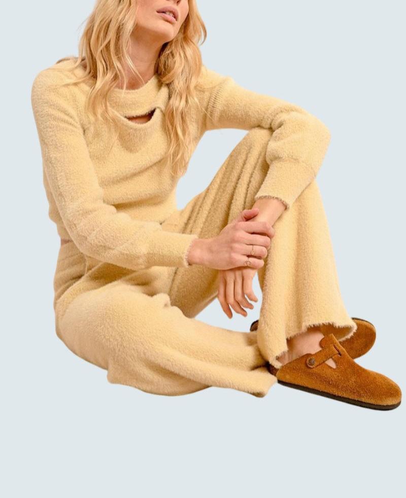 Pantalone largo elastico Beige - Molly Bracken