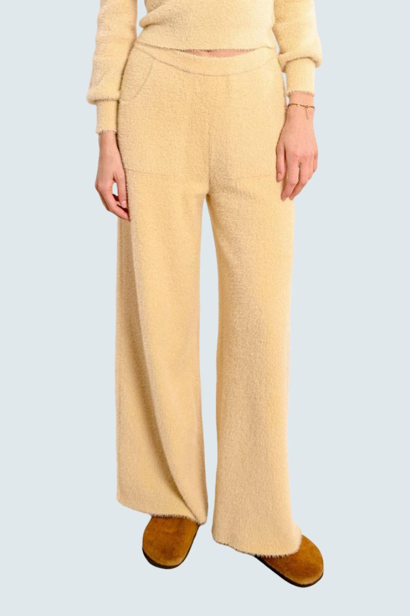 Pantalone largo elastico Beige - Molly Bracken