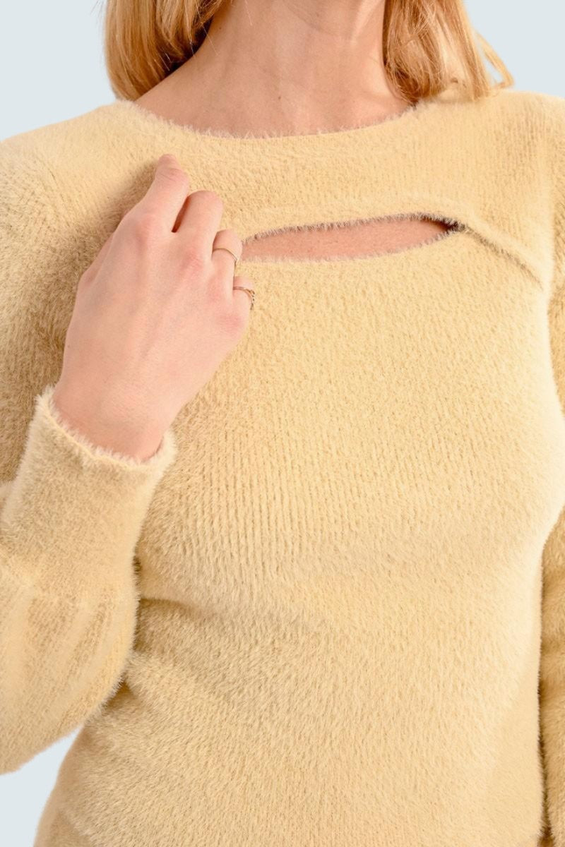 Maglione con apertura Beige - Molly Braken