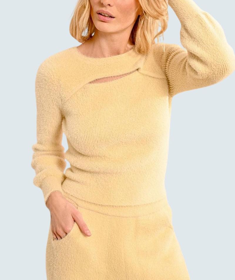 Maglione con apertura Beige - Molly Braken