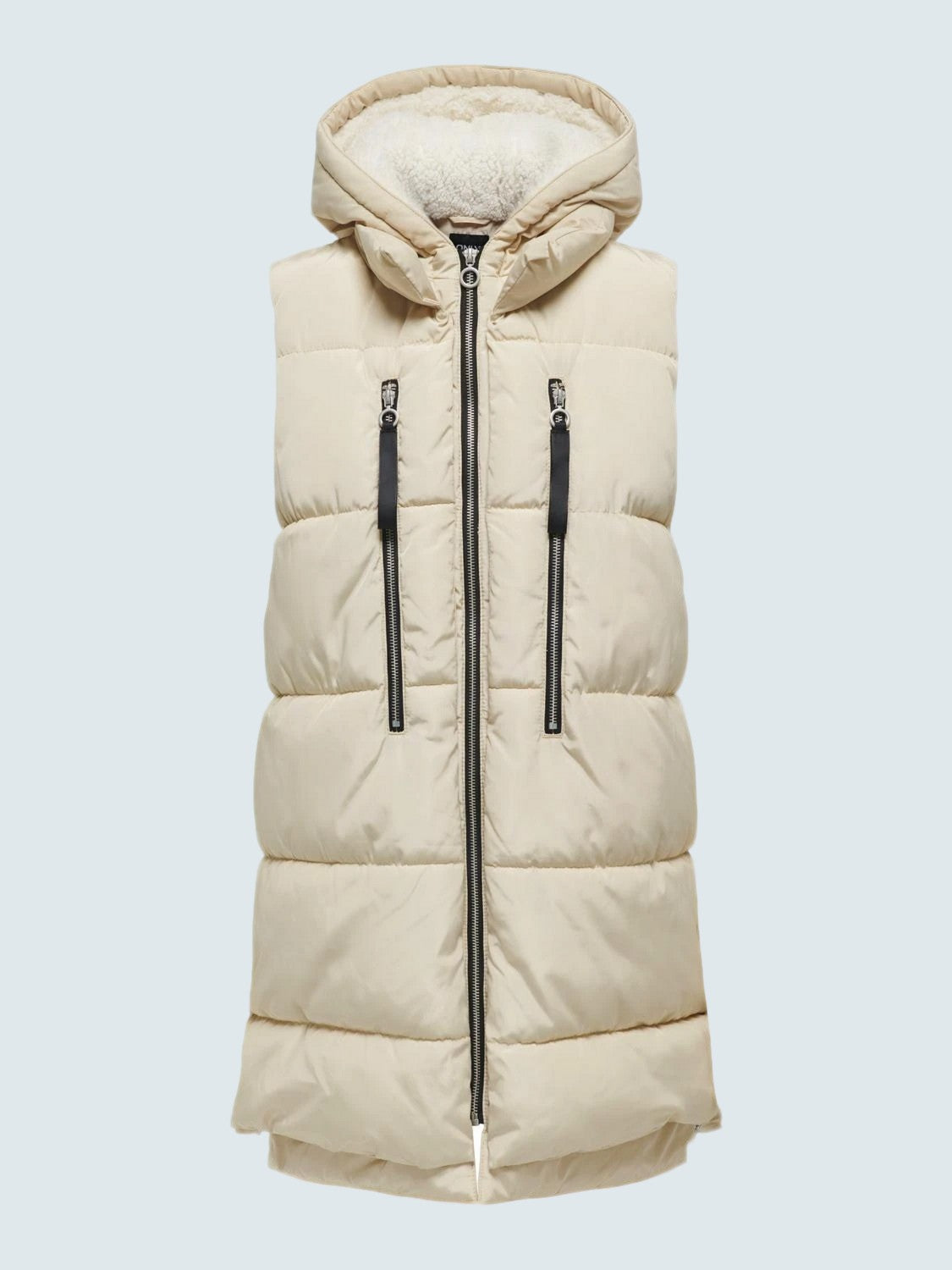 Piumino smanicato con cappuccio Beige - ONLY