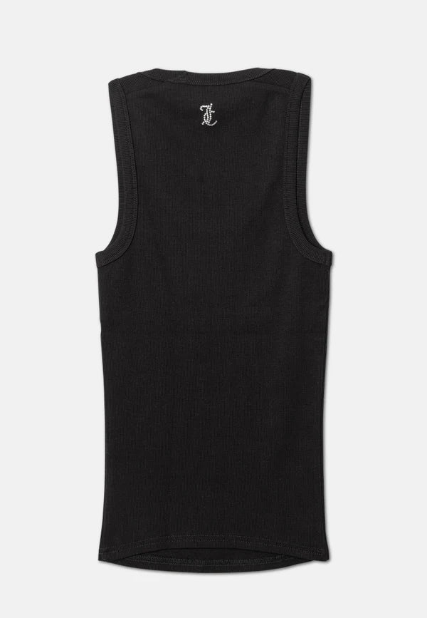 CANOTTA JUICY COUTURE  A COSTINE CON SCRITTA STRASS