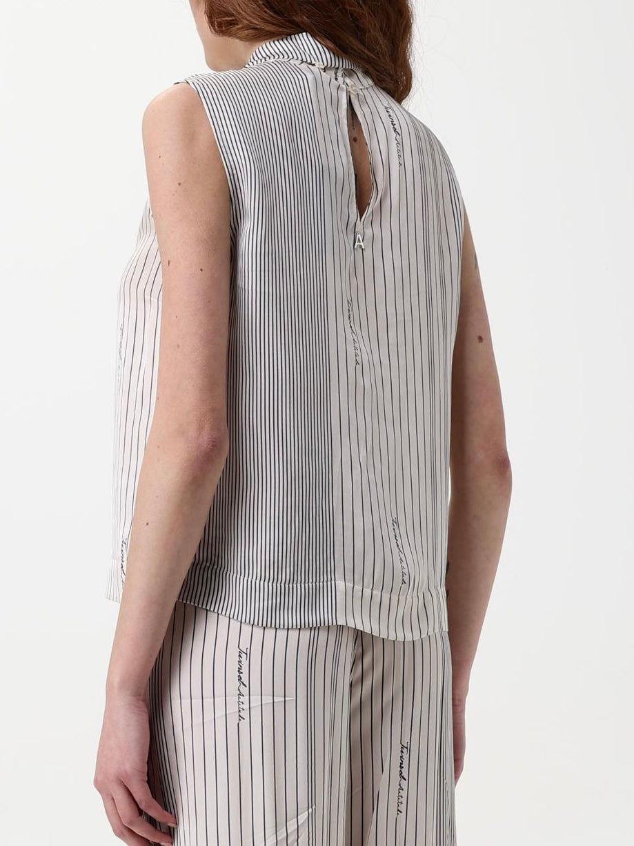 BLUSA A RIGHE SMANICATA CON SCIARPINA - TWINSET ACTITUDE