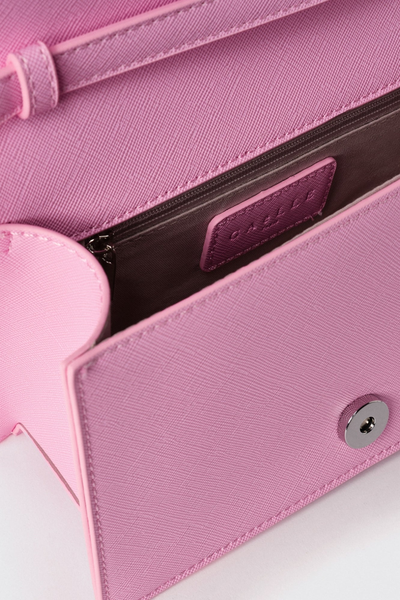 Mini shoulder strap con logo in metallo Rosa - GAELLE