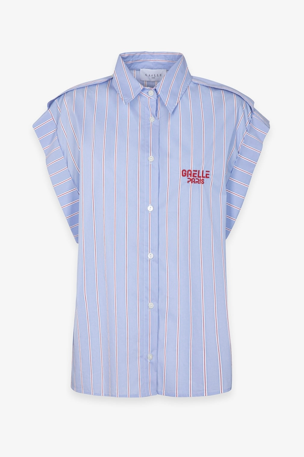 CAMICIA RIGHE MANICHE KIMONO CON RICAMO - GAELLE PARIS