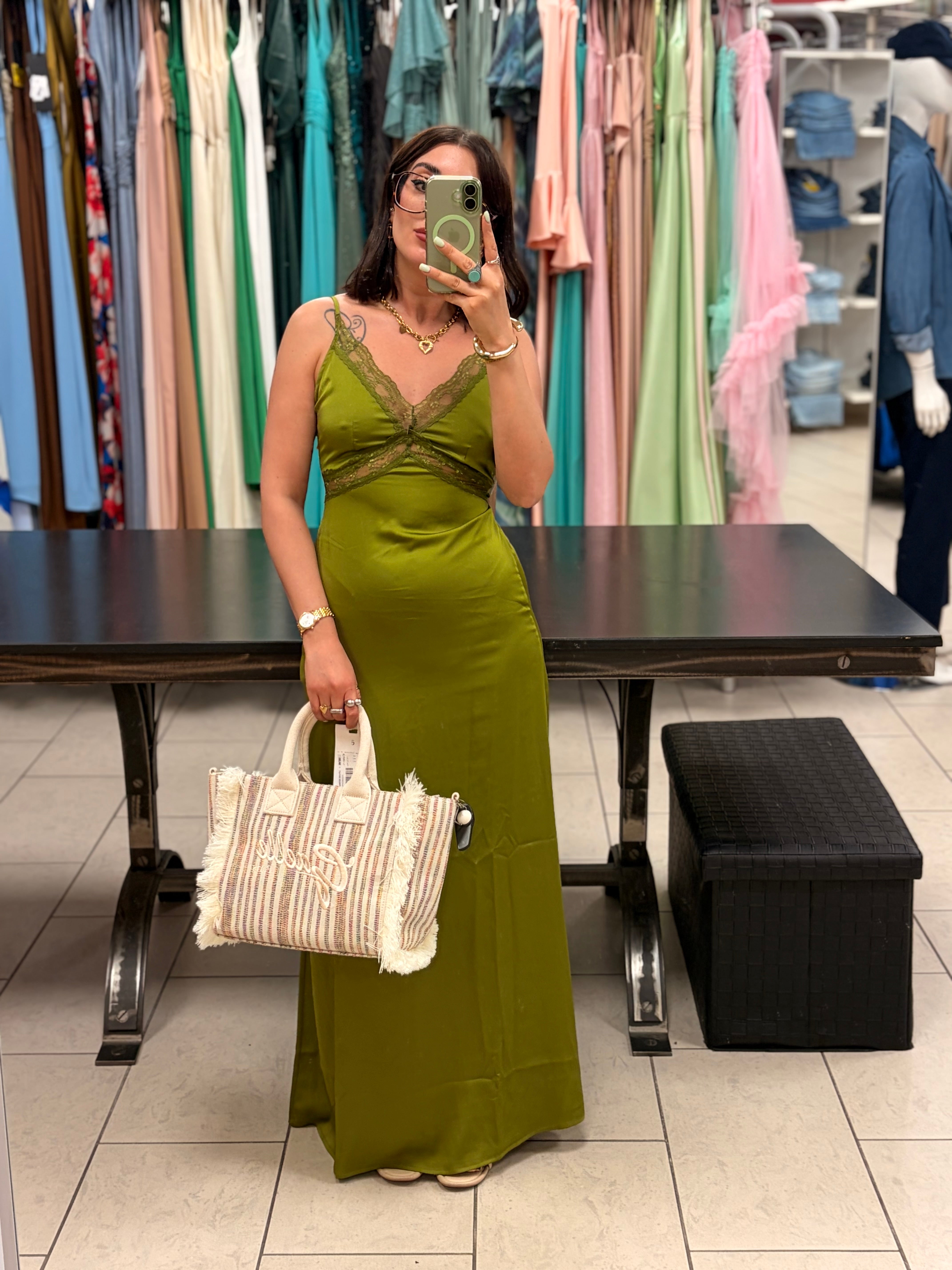 SOTTOVESTE CON PIZZO ONLY LUNGA