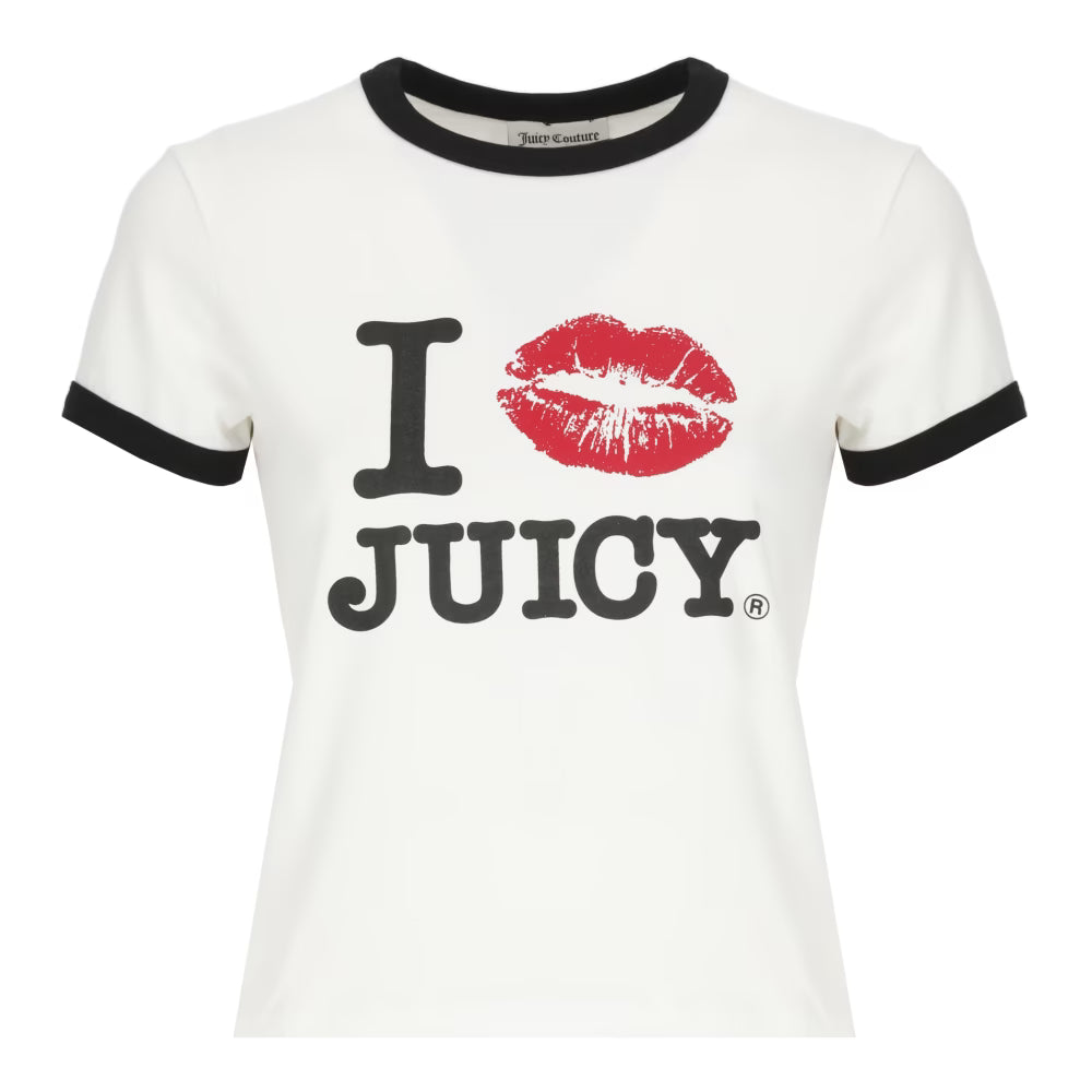 TSHIRT JUICY COUTURE M/C BORDATO STAMPA I KISS JUICY