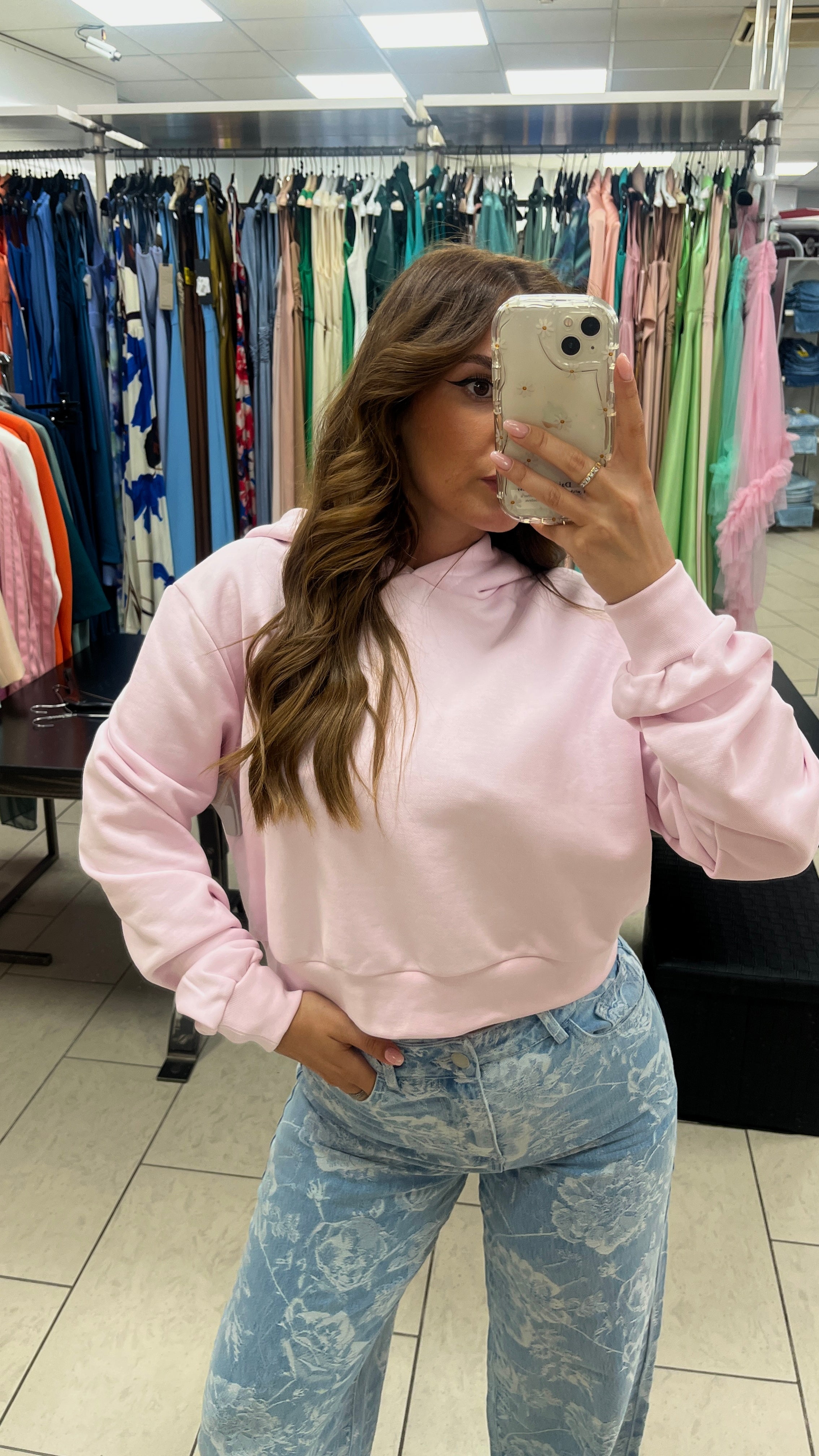 FELPA CROP GAELLE CON CAPPUCCIO