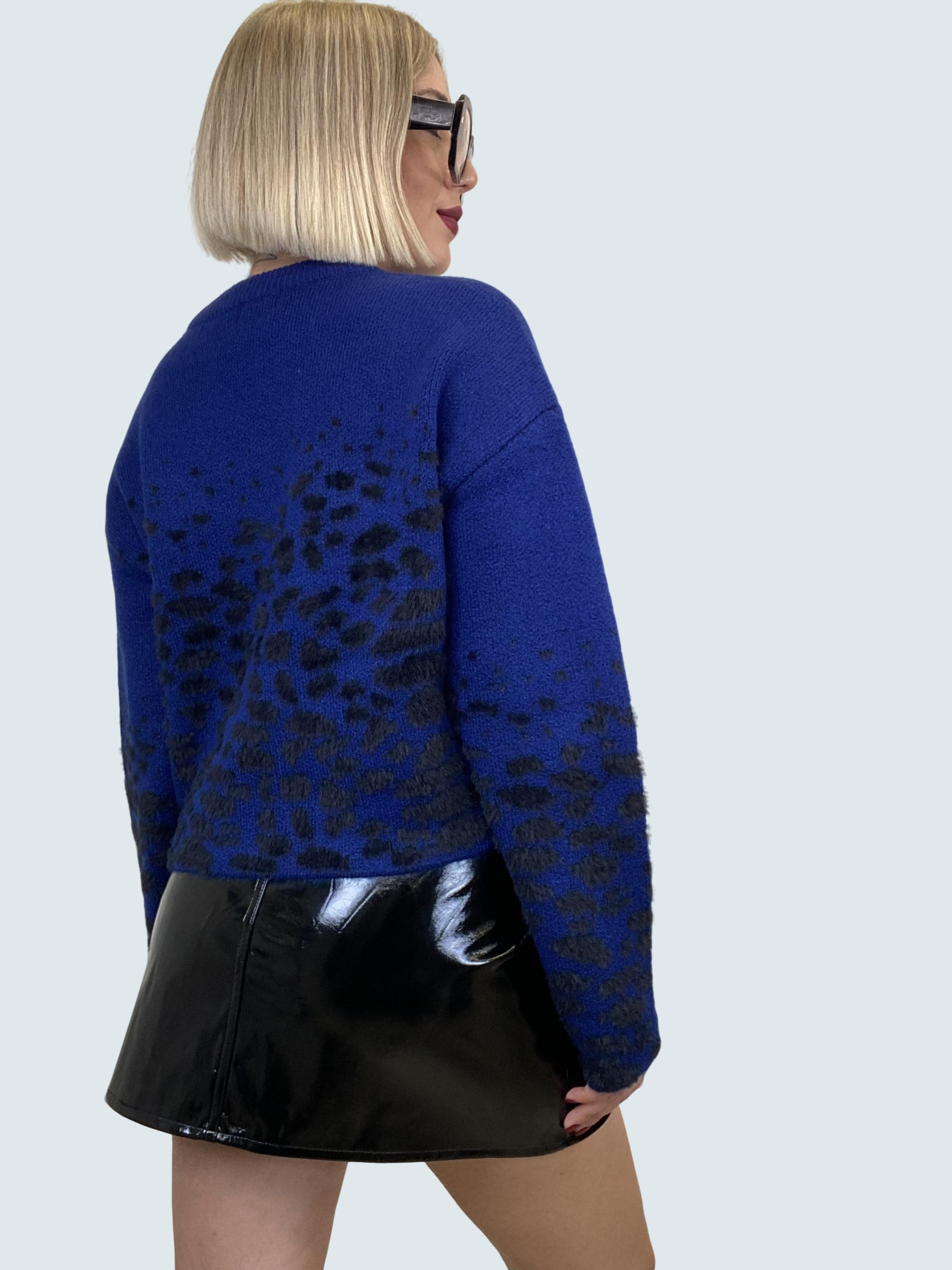 Maglione crop in fantasia Blu - ONLY